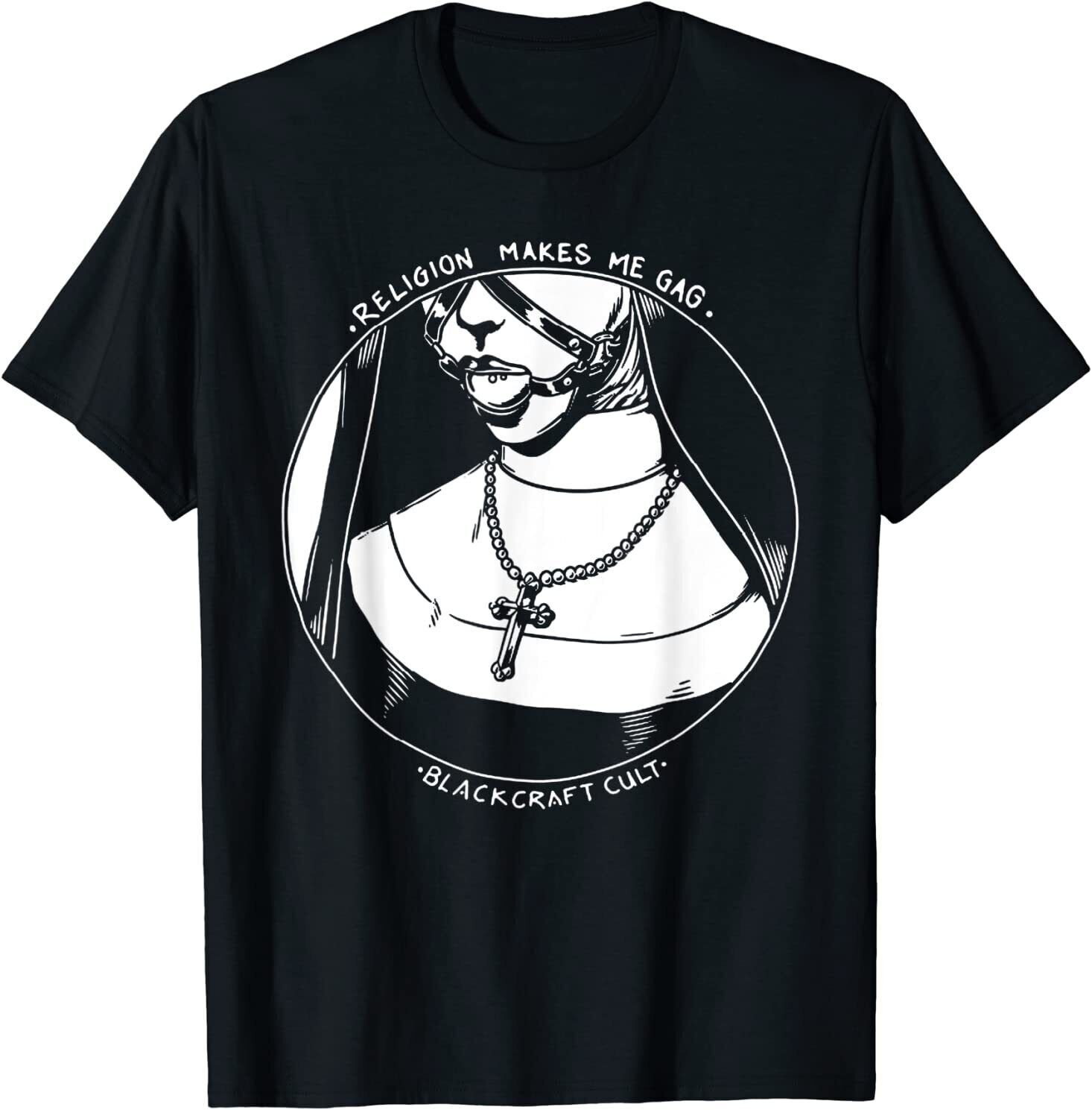 NEW ! Religion Makes Me Gag Black Craft Cult Goth Nun Dark T-Shirt Gift S-5XL gallery