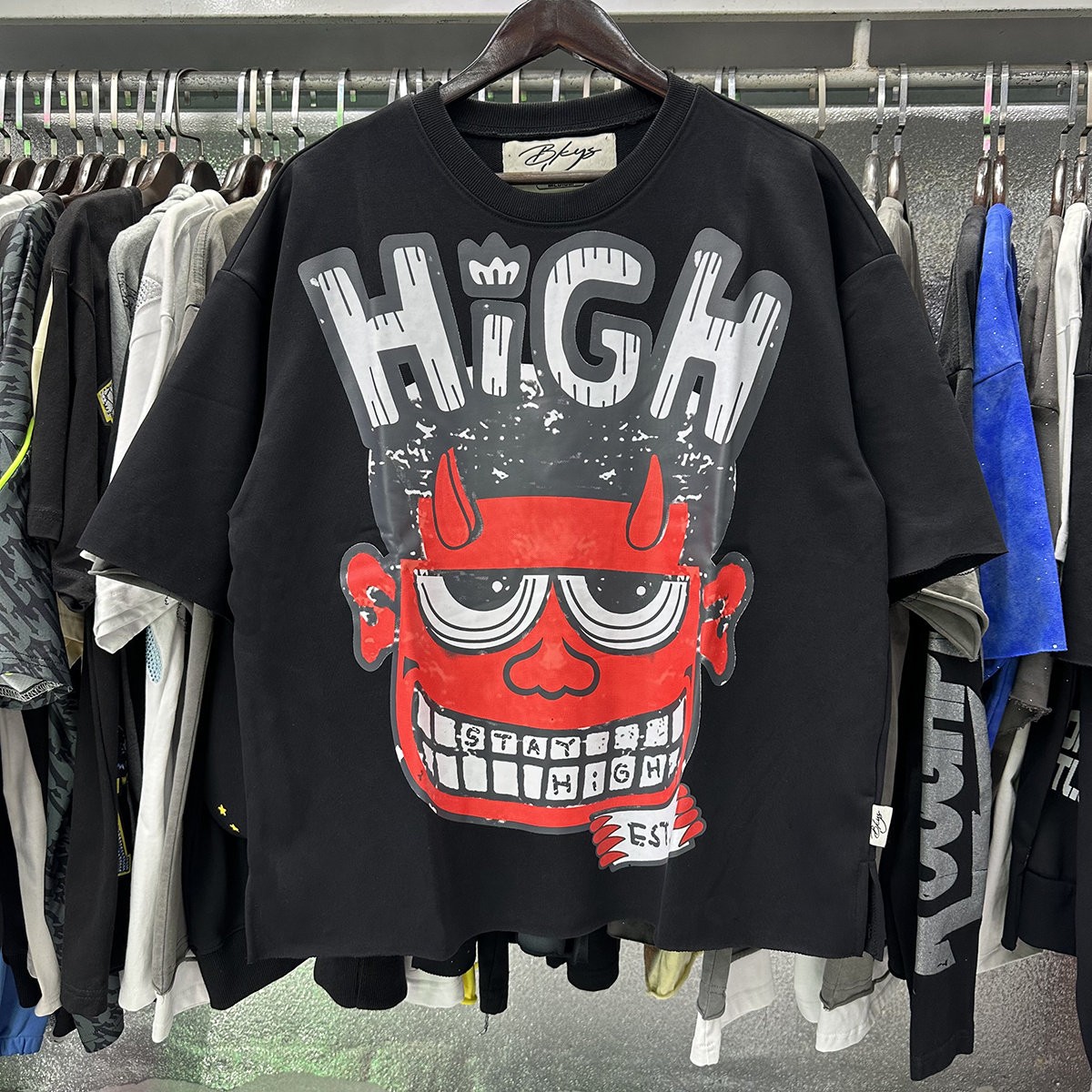 AMERICAN HIGH STREET CARTOON T SHIRT SUMMER LOOSE HIP HOP STREETWEAR COTTON TOP gallery