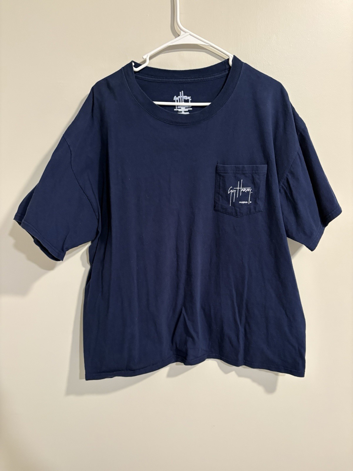 Vintage Guy Harvey Marlin Mahi Mahi Graphic T-Shirt Navy Blue Size XLarge Pocket gallery