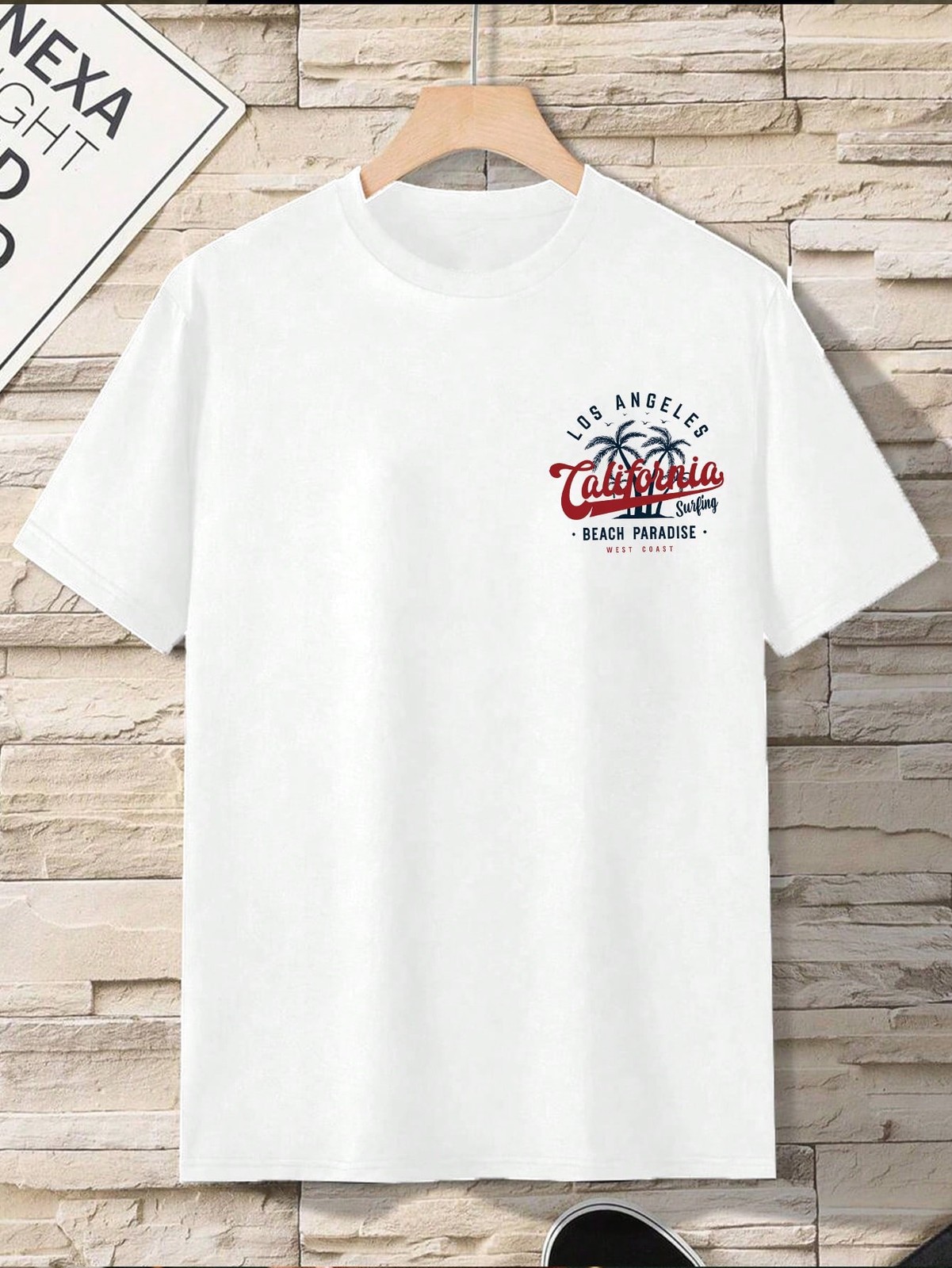 Los Angeles And California Surfing  Graphic Print T-Shirt