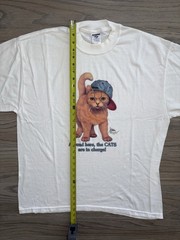Vintage 90s Bob Harrison “Around Here The Cats Are In Charge” T-Shirt Mens (XL)