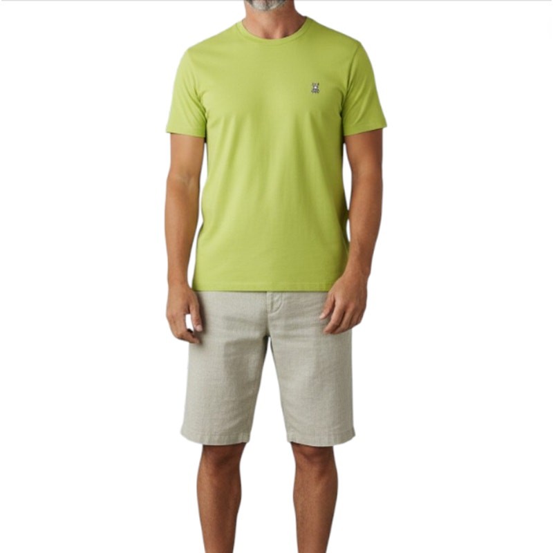 PSYCHO BUNNY Pima Cotton Classic Crewneck T-Shirt Men 7 (XL) Lime Everyday Boho gallery