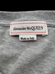 Authentic Alexander McQueen Gray Embroidered Cotton Jersey T-Shirt Size Medium
