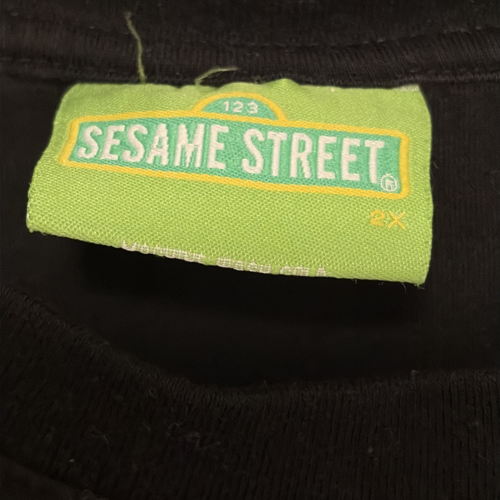 Vintage 2000s Sesame Street T Shirt Adult Mens 2XL Black Heavyweight Elmo Y2k gallery