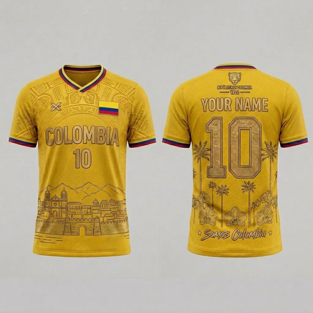 Colombia Inspired Soccer Jersey Custom Name Number Fan Shirt S-5XL gallery