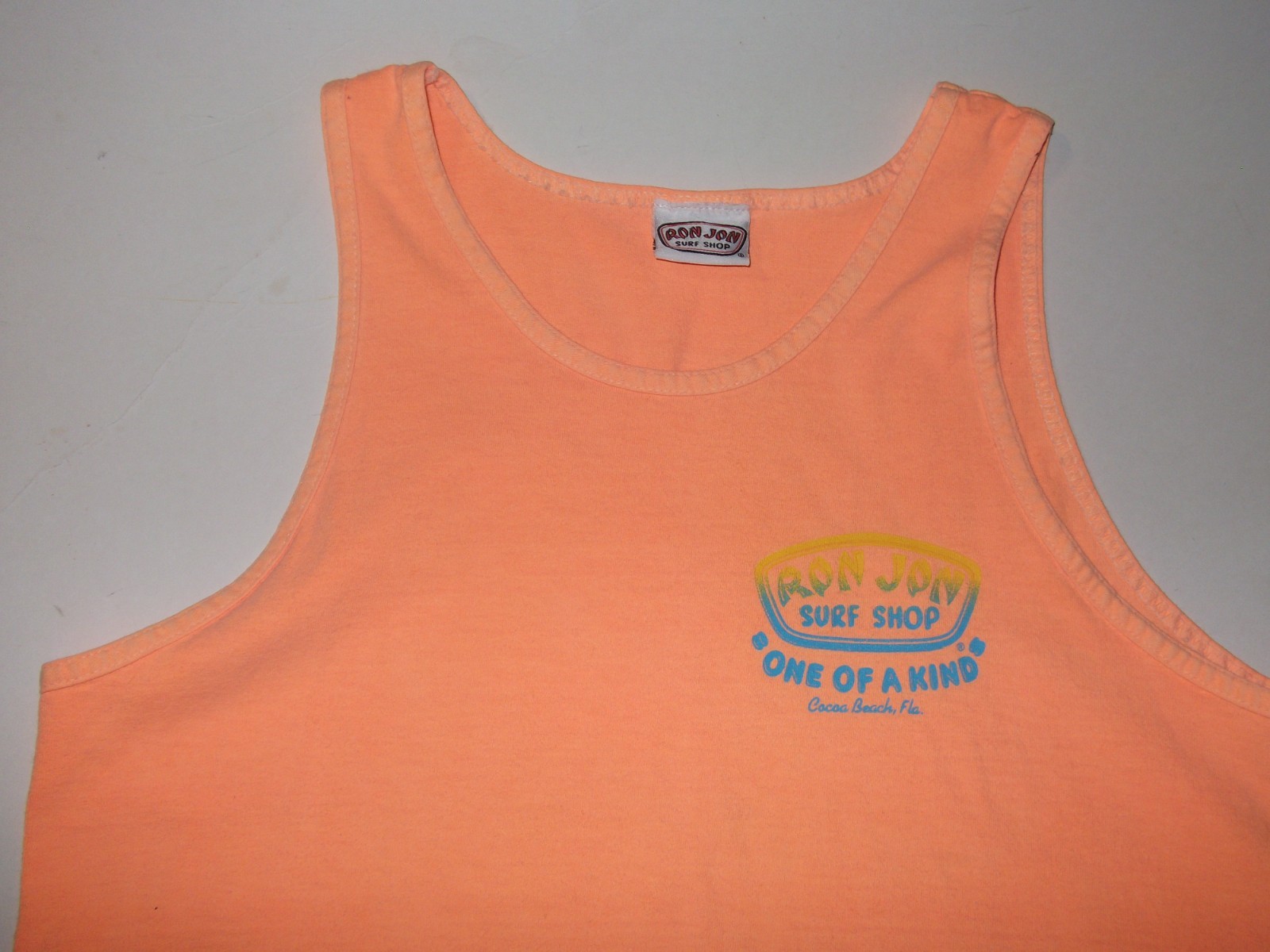 Ron Jon Surf Shop Tank Muscle Tee Mens Medium M Orange gallery