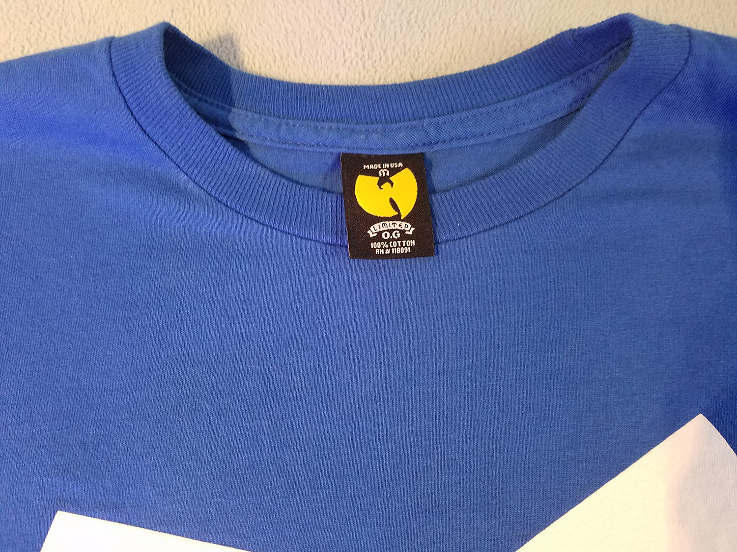 RARE Wutang Brand Limited Blue W Crew Neck T-Shirt Men's Medium gallery