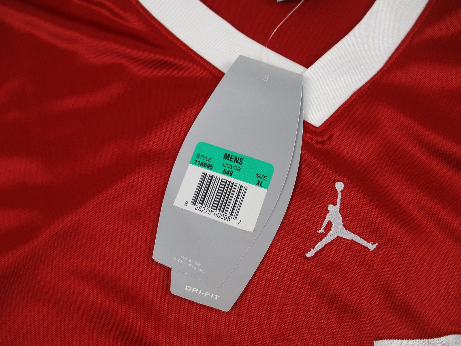 Vintage Air Jordan Shirt Mens XL Red Athletic Tank Top Y2K Baggy Satin Silky gallery