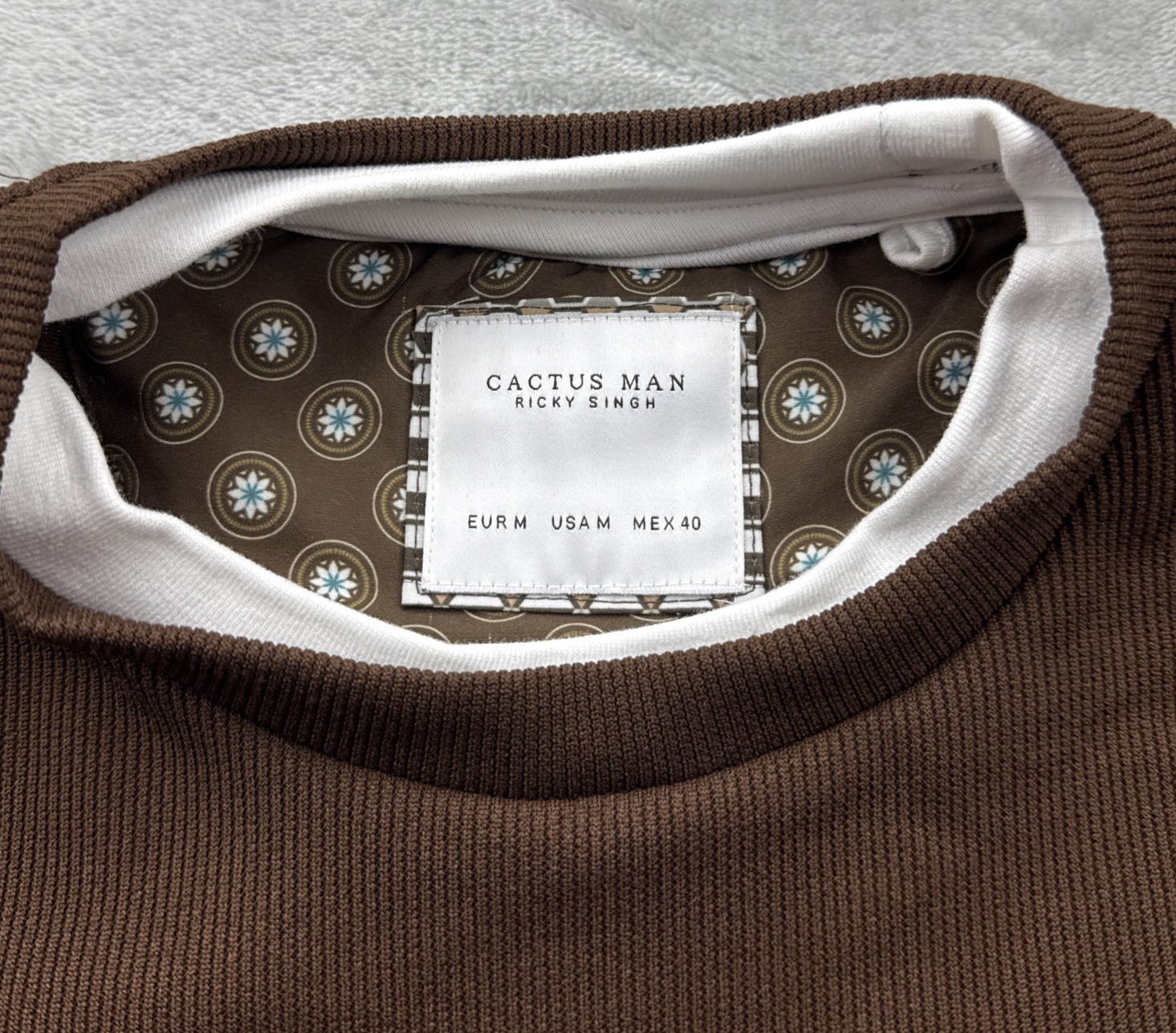 Cactus Man Ricky Singh Brown Ribbed Long Sleeve Shirt M gallery