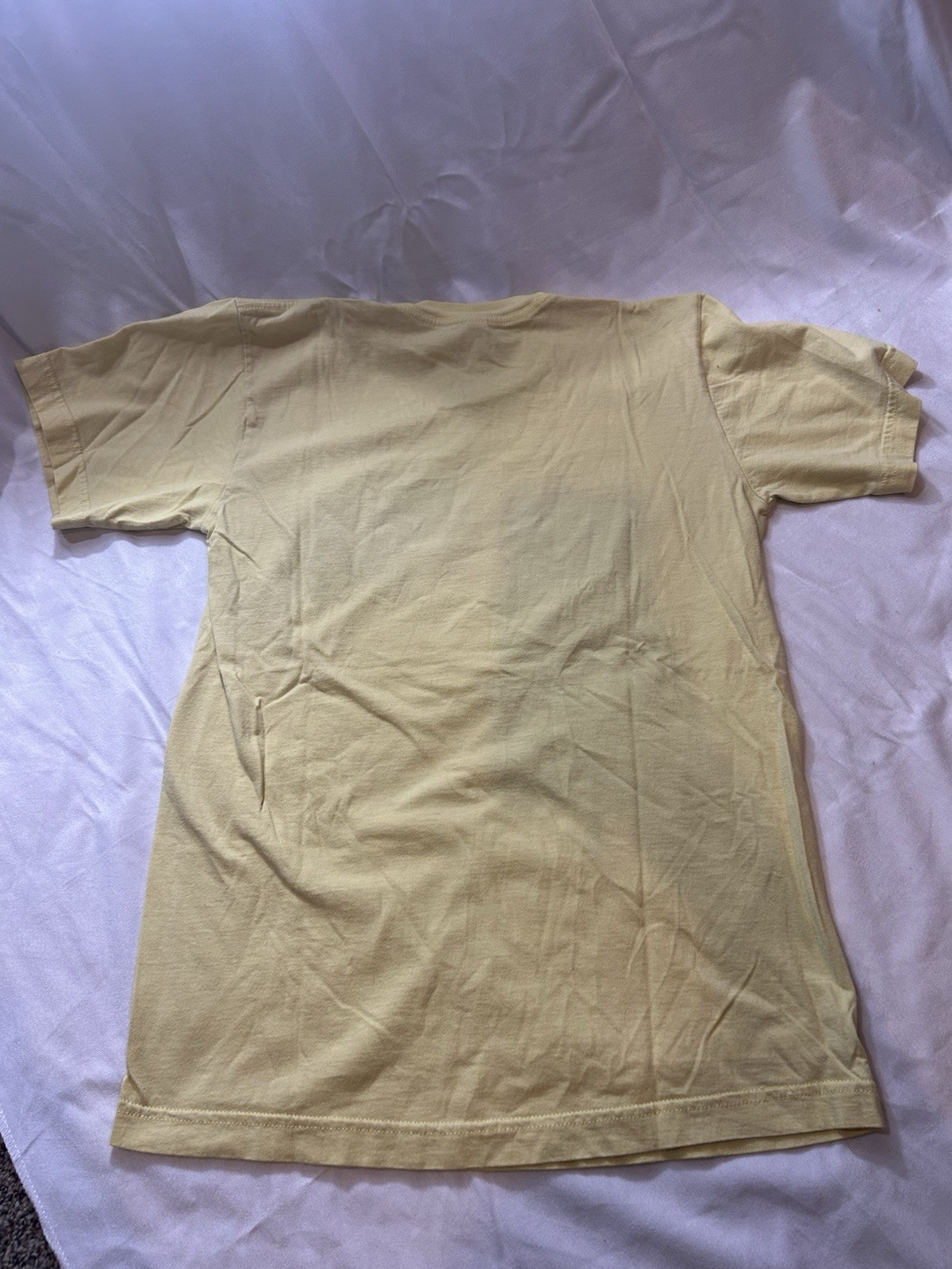 American Apparel Men's Yellow Swedish Graphic Print Crew Neck Tee Shirt S gallery