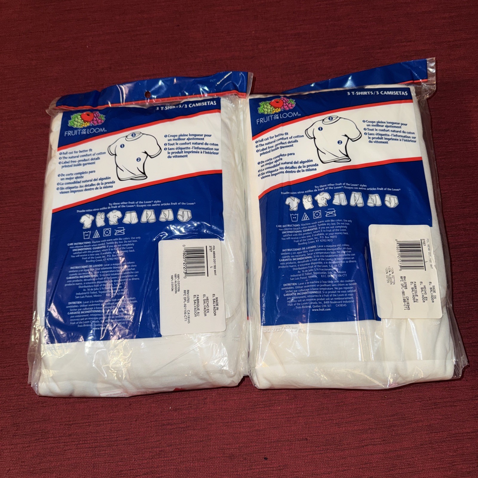 Fruit of the Loom. T - Shirts. White. Pack of 2. Brand New with Tags. gallery