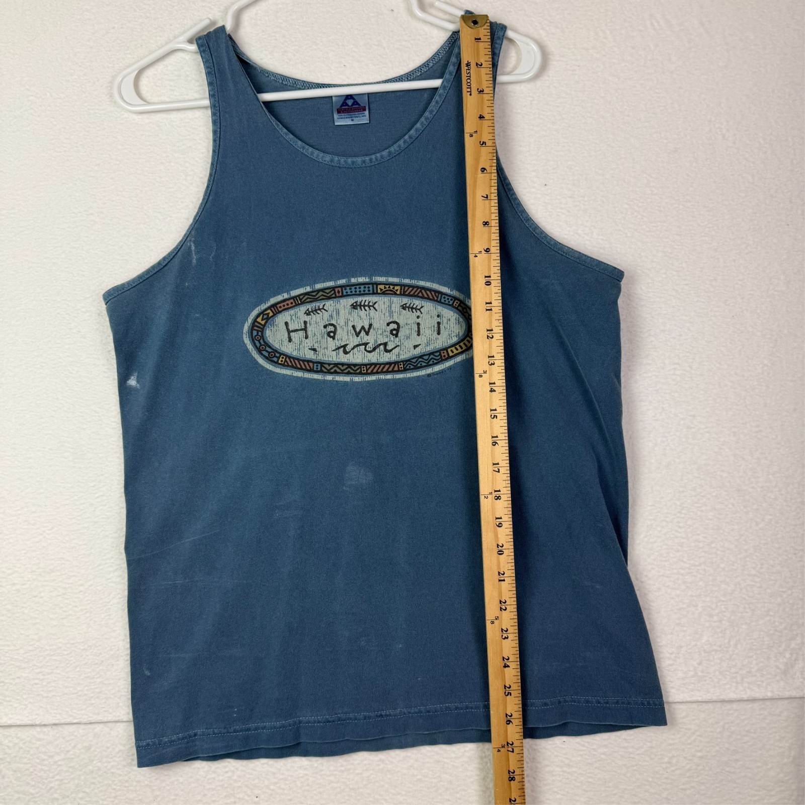 Hawaii Tank Top Shirt Mens Medium Alstyle Apparel Activewear Blue gallery