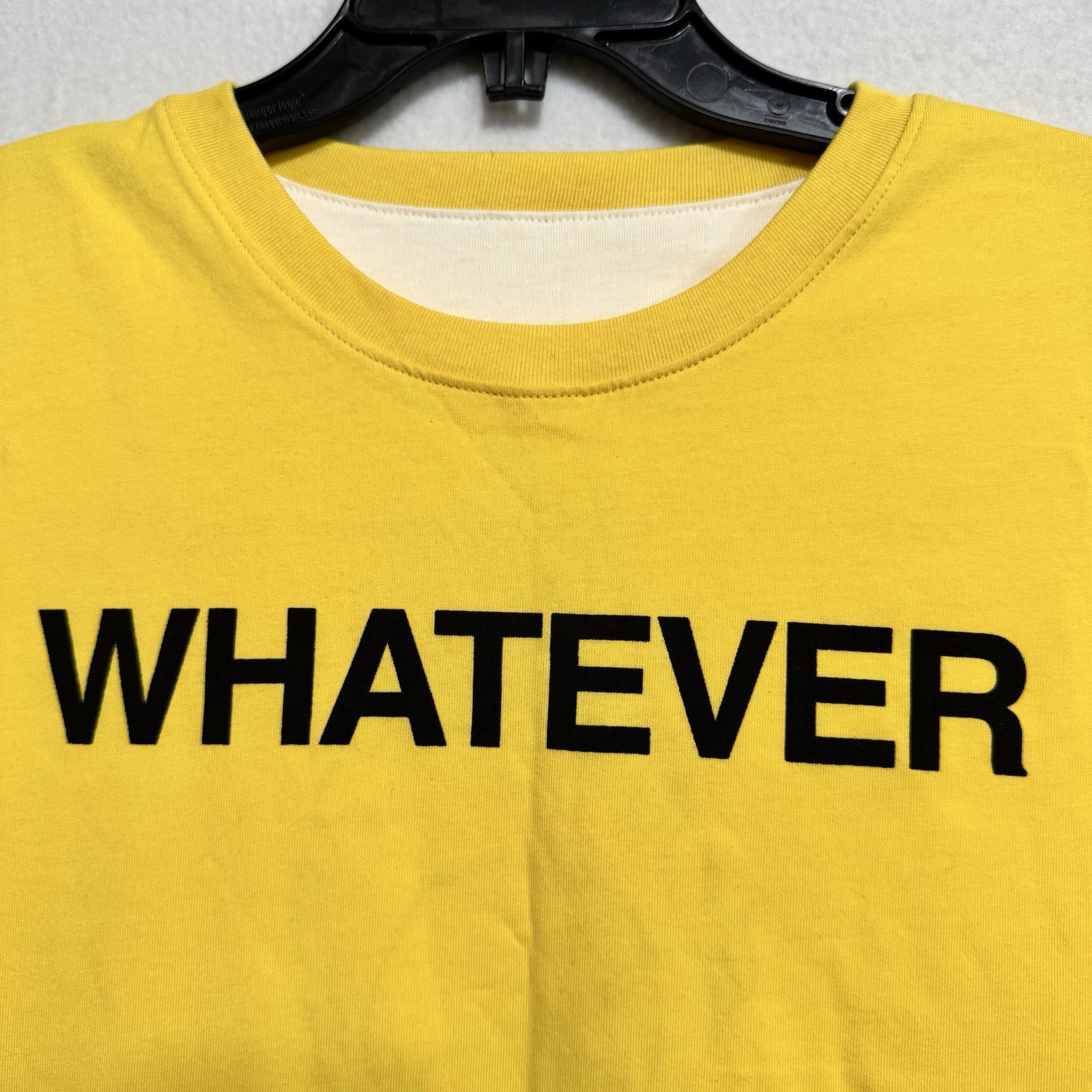 Reversible Graphic T-Shirt | "Whatever" Yellow "Life Sucks" Skull Cream Large gallery