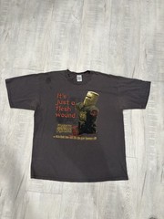Vintage Monty Python “It’s Just a Flesh Wound” Movie T Shirt Large Black Y2K