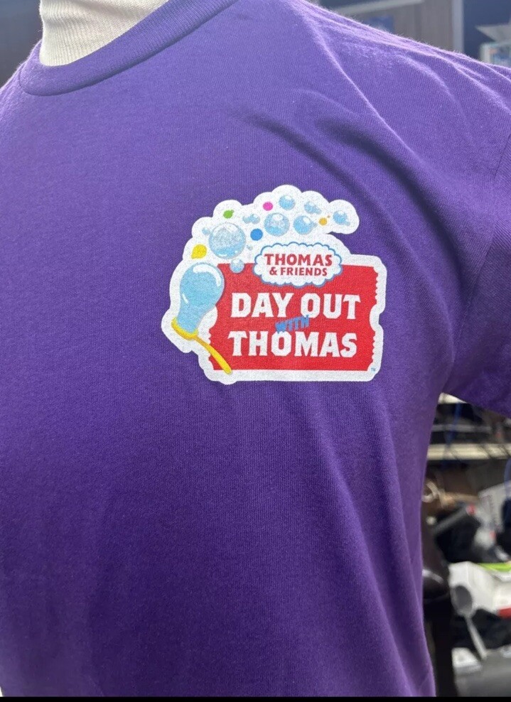 Thomas & Friends Day Out With Thomas Crew Purple Short Sleeve Shirt Size XL gallery