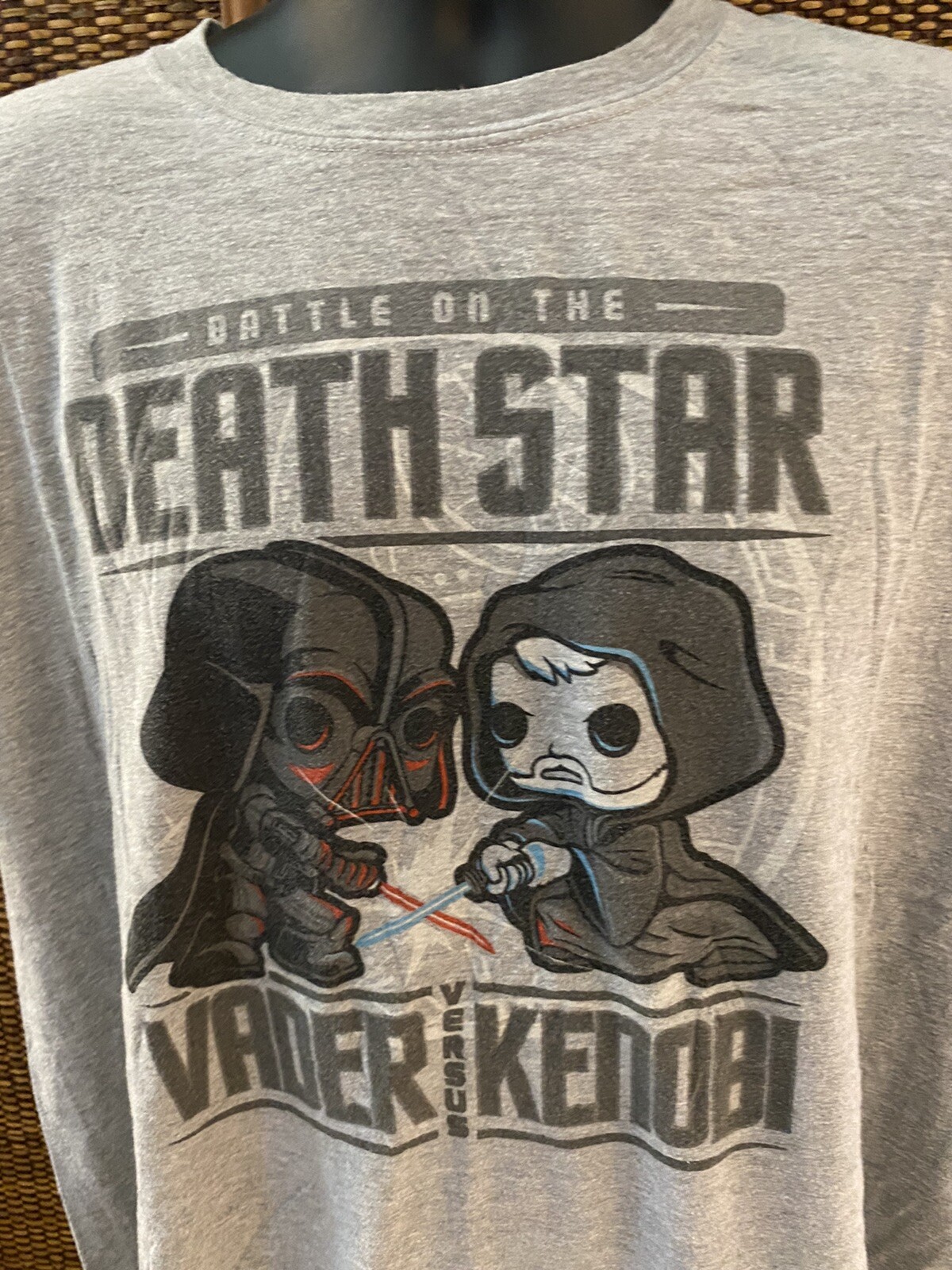 Star Wars Battle Of The Death Star Vader Vs. Kenobi XL Gray Mens T Shirt gallery