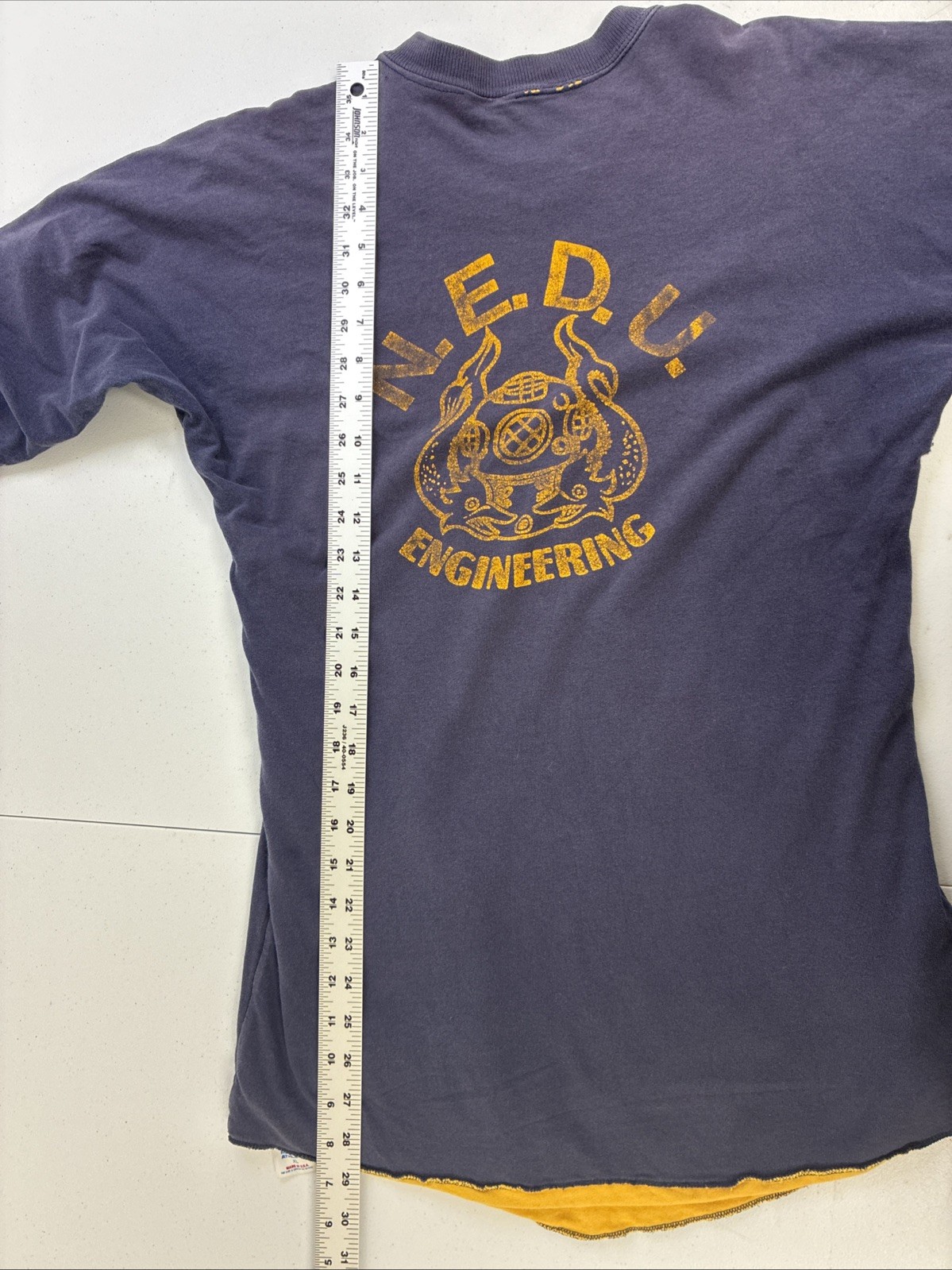 Vintage Saturation Diver NEDU Engineer Double Face Russell Athletic T-Shirt XL gallery