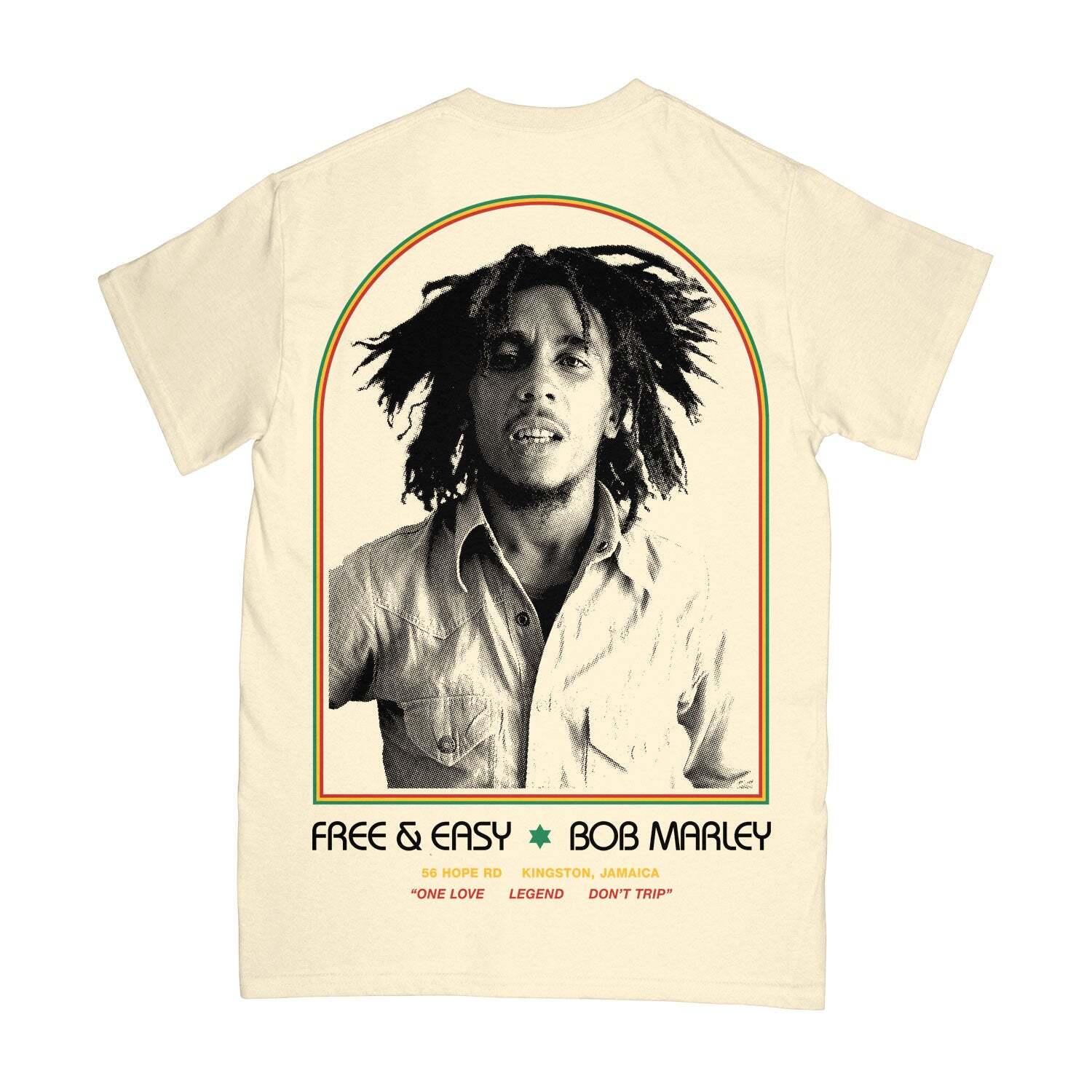 FREE & EASY Men's S/S T-Shirt BOB MARLEY ROOTS - Pale Yellow - Large - NWT gallery
