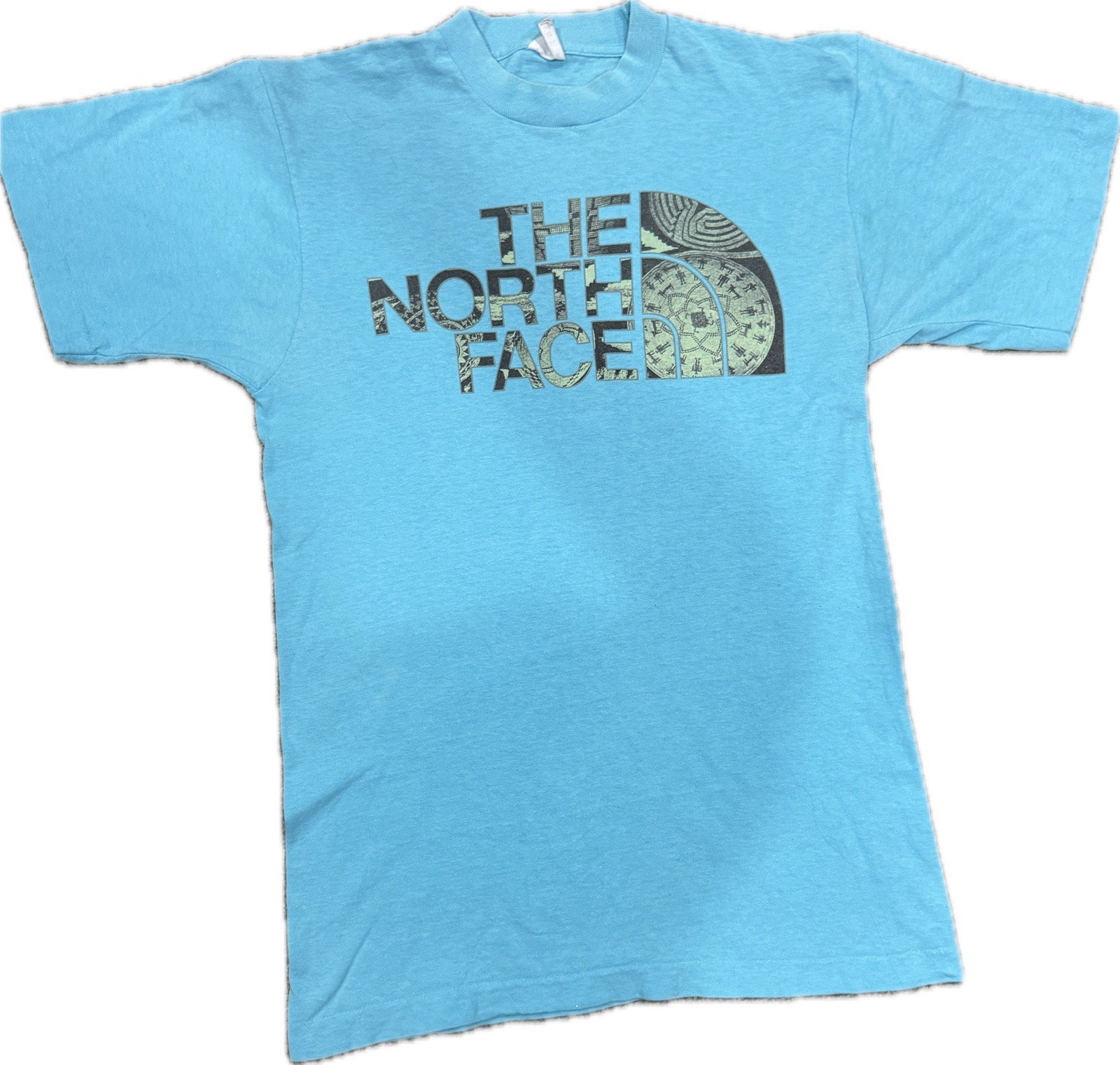 The North Face T Shirt Blue Logo Graphic Tee Adult Size (See Measurements) gallery