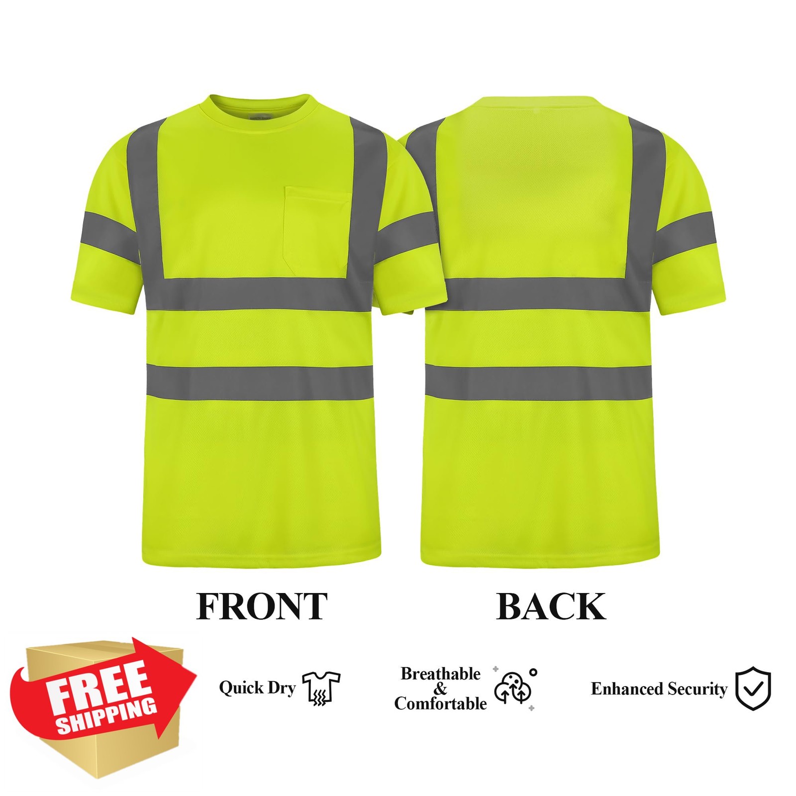 FFTSAFEWARP Hi Vis Shirt 5X-Large Lime Short Sleeve gallery