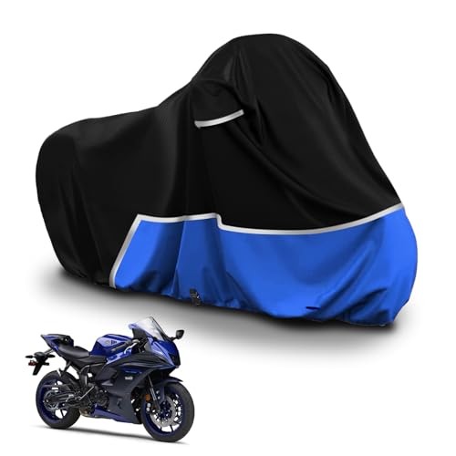 Waterproof Motorcycle Cover Compatible with Yamaha R1 R2 R3 R1/R2/R3/R6/R7-Blue