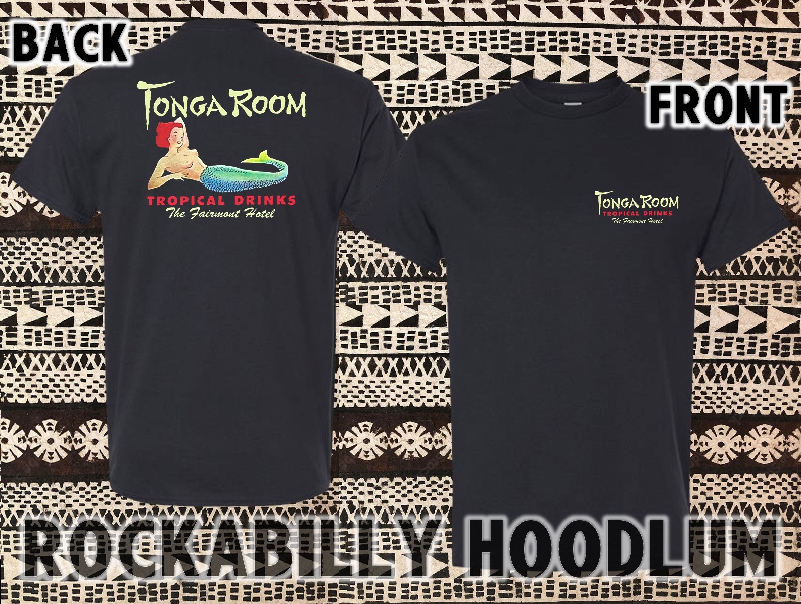 Retro Tiki Art Tee T Shirt Polynesian Bar Mug Tropical Tonga Room Mermaid gallery