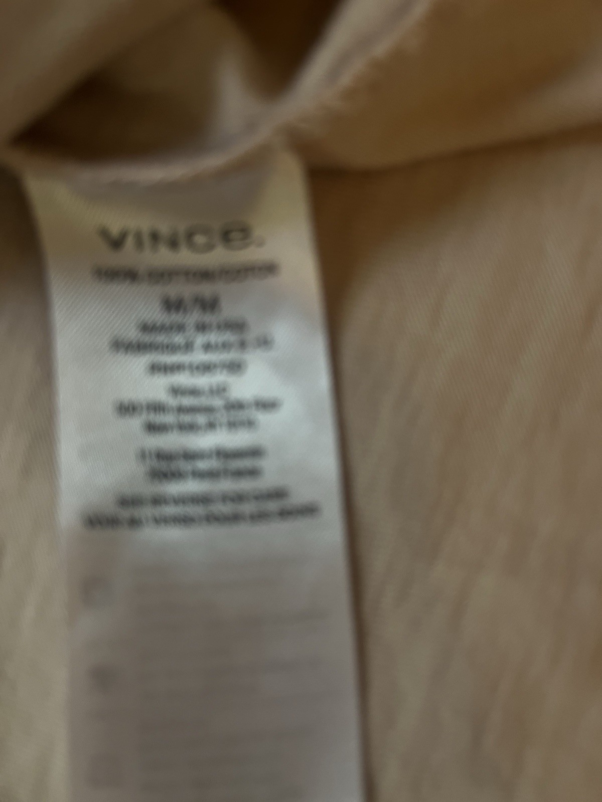 Vince Men’s Cotton T-Shirt Medium Warm Nude Made in USA gallery