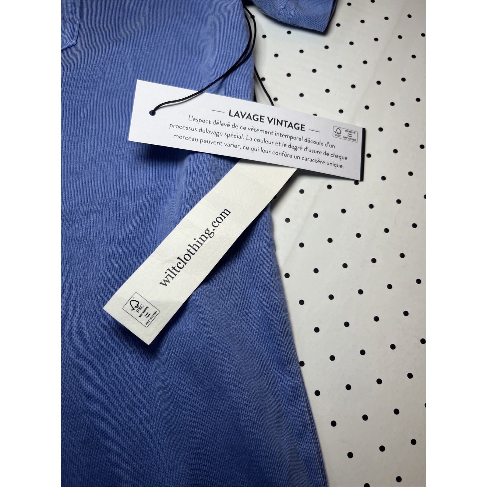 WILT Vintage Wash Pocket Tee XL NWT Periwinkle Blue Garment Dyed T Shirt gallery