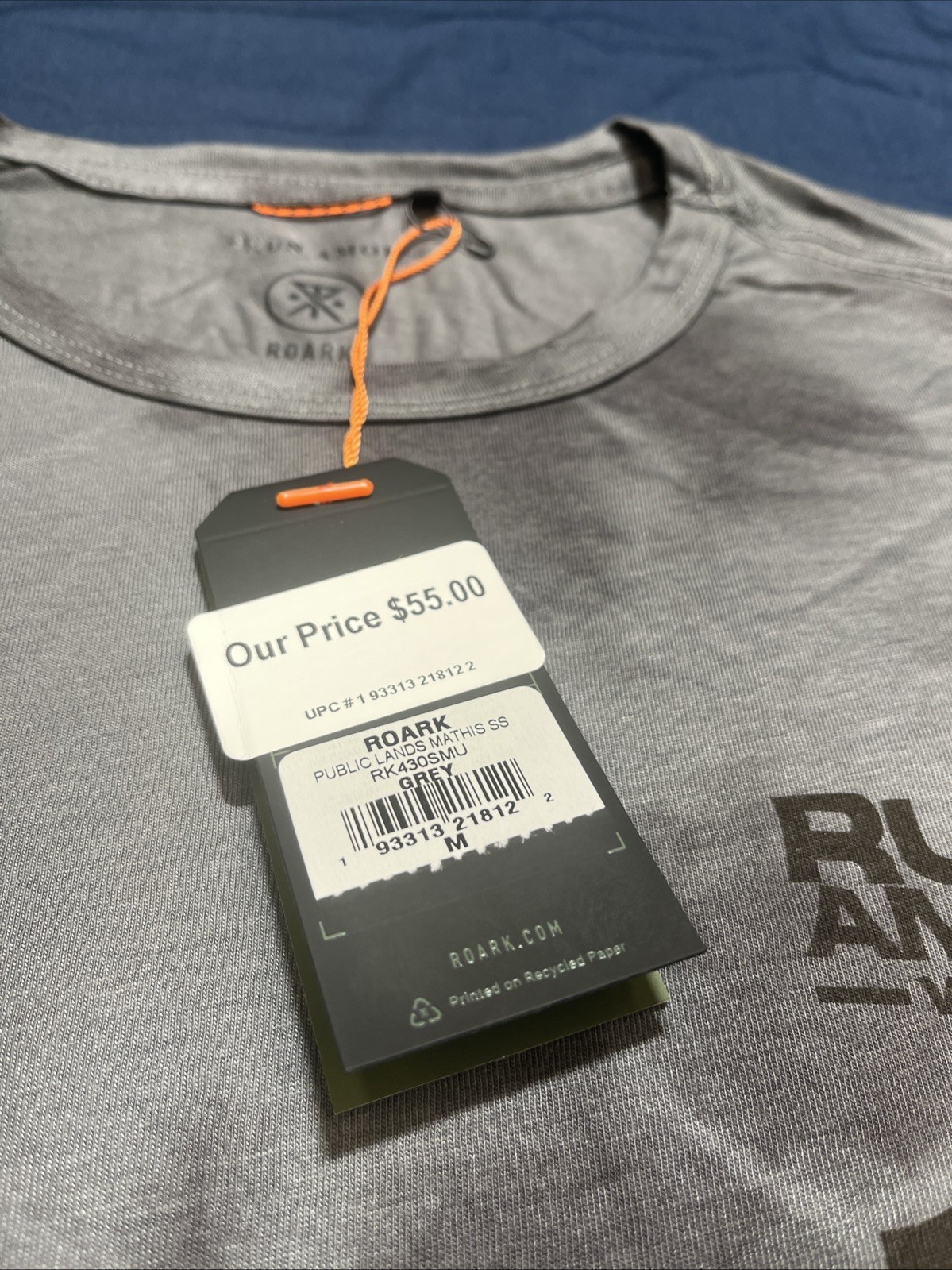 Roark Run Amok X Public Lands - Mathis Core T-Shirt, Grey - Medium MSRP $49 gallery