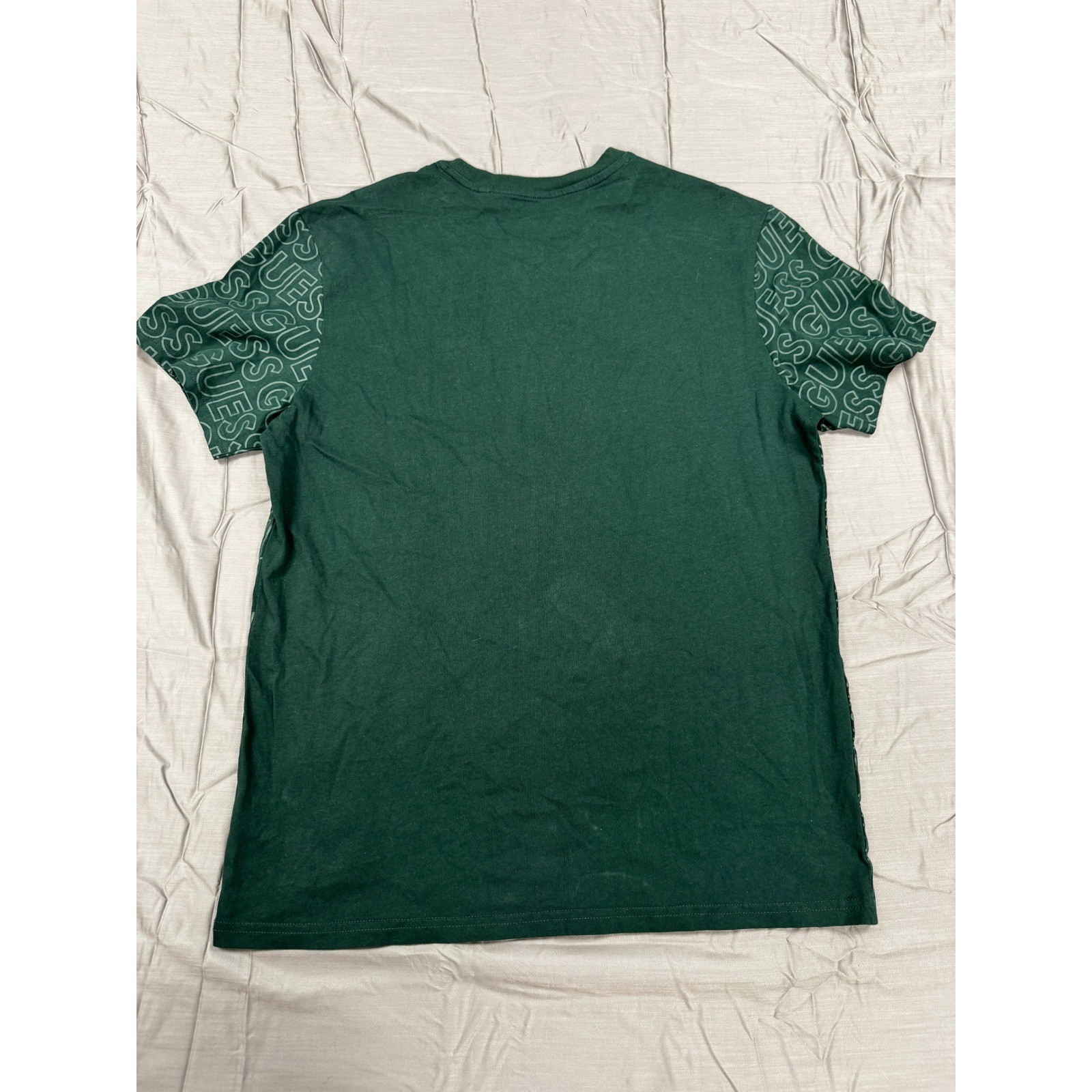 Guess Los Angeles Mens Logo Print T-Shirt Green White Short Sleeve Size L gallery