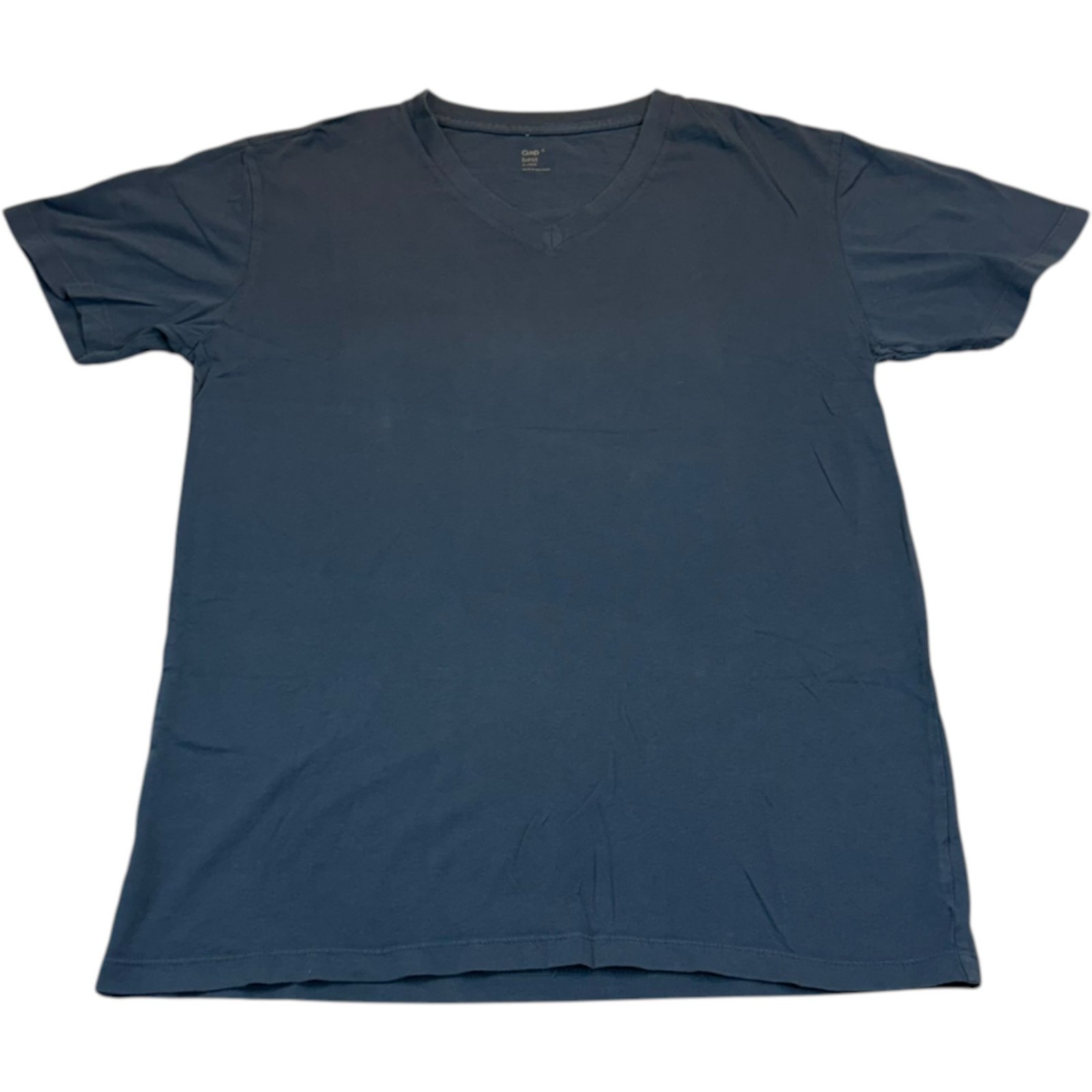 GAP Men’s Size Small Blue Short Sleeve V-Neck Plain Tee Solid Flat Front