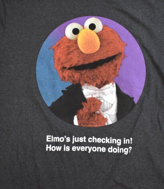 Sesame Street Mens Elmo Just Checking In! How Is Everyone Doing? Shirt New XL gallery