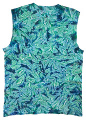 *New* 2XL – Sm Handmade Tie Dye, Men’s Emerald Sea Cruncht Crinkle Sleeveless