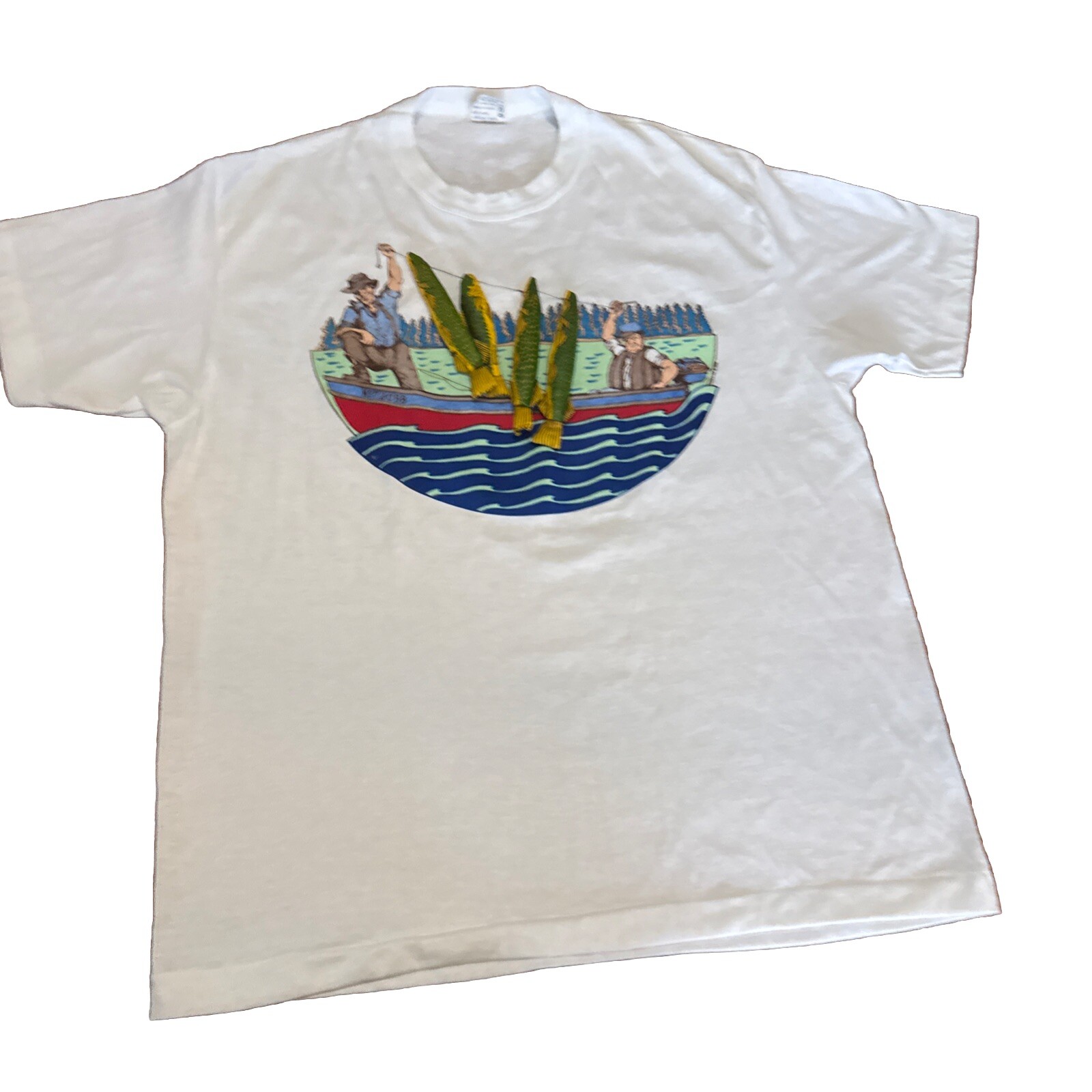Vintage 1981 cold side Alabama fisherman boat Vintage Shirt XL
