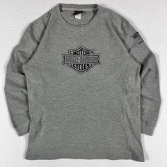 Vintage Y2K Harley Davidson Thermal Waffle Knit Shirt Men’s Large Embroidered
