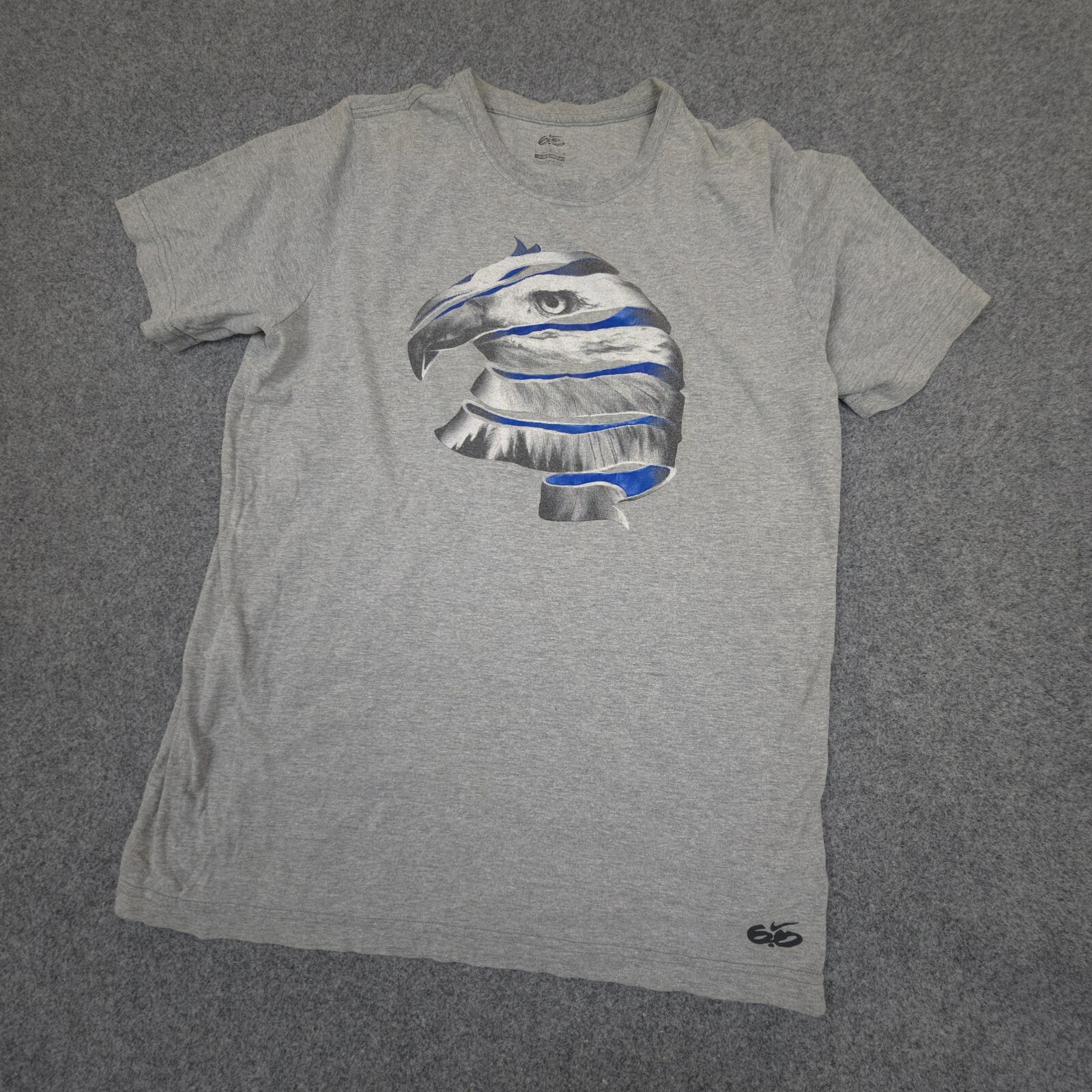 Nike Shirt Mens LARGE grey short sleeve cotton eagle 6.0 regular TShirt Size L gallery