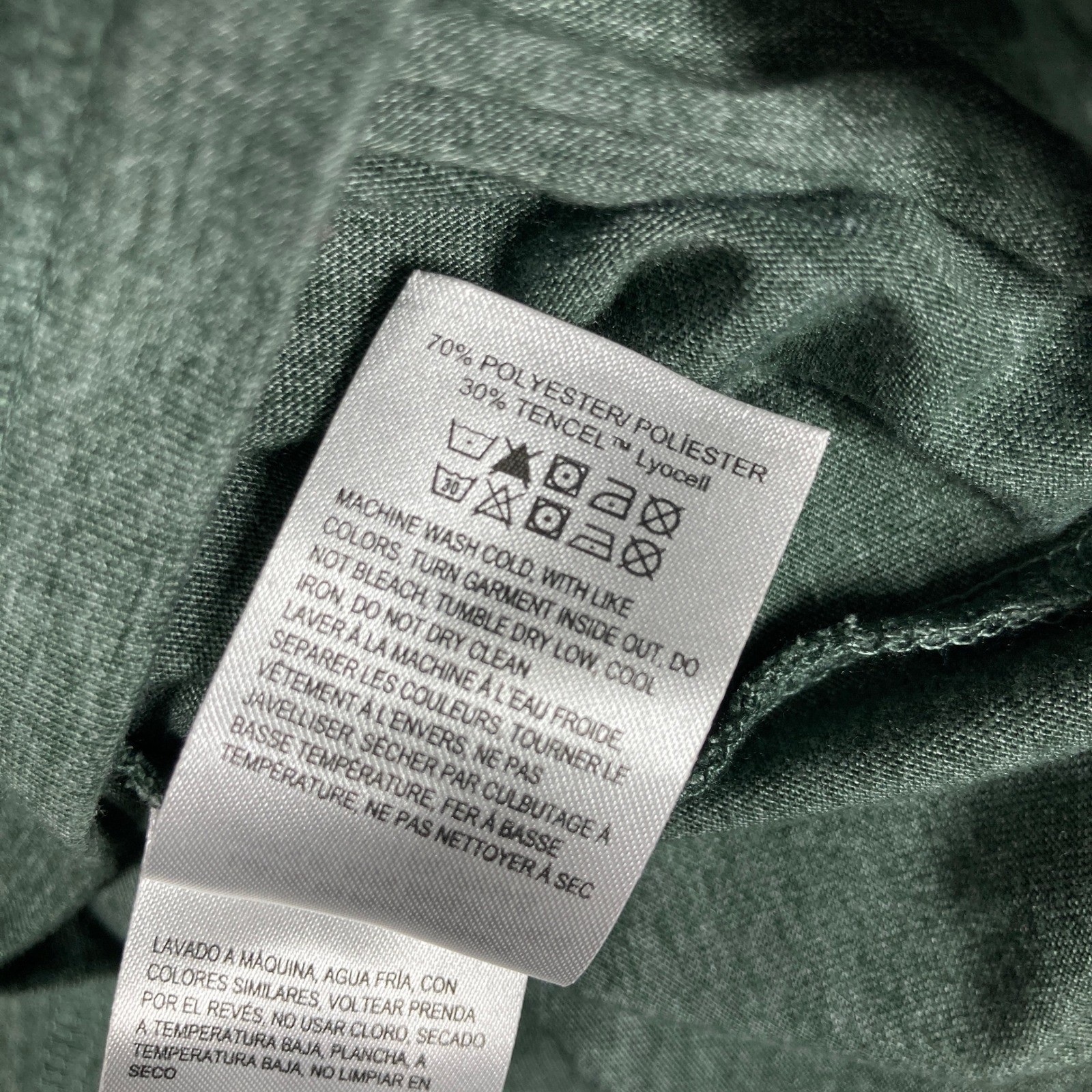 Lucky Brand Henley Shirt Mens Medium Green Long Sleeve Tencel Blend Heathered gallery