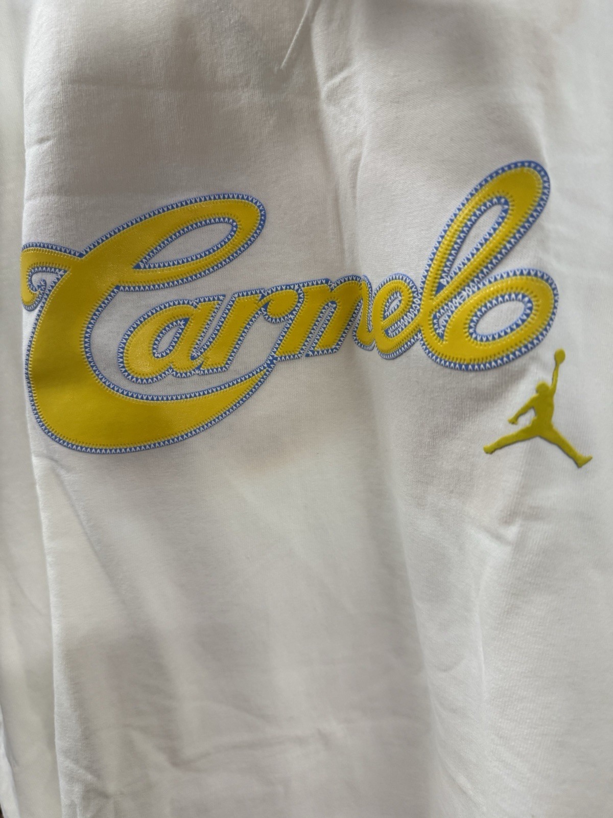 2004 Nike Jordan Carmelo Anthony #15 Short Sleeve Shirt Blue Mens Vintage NWT gallery