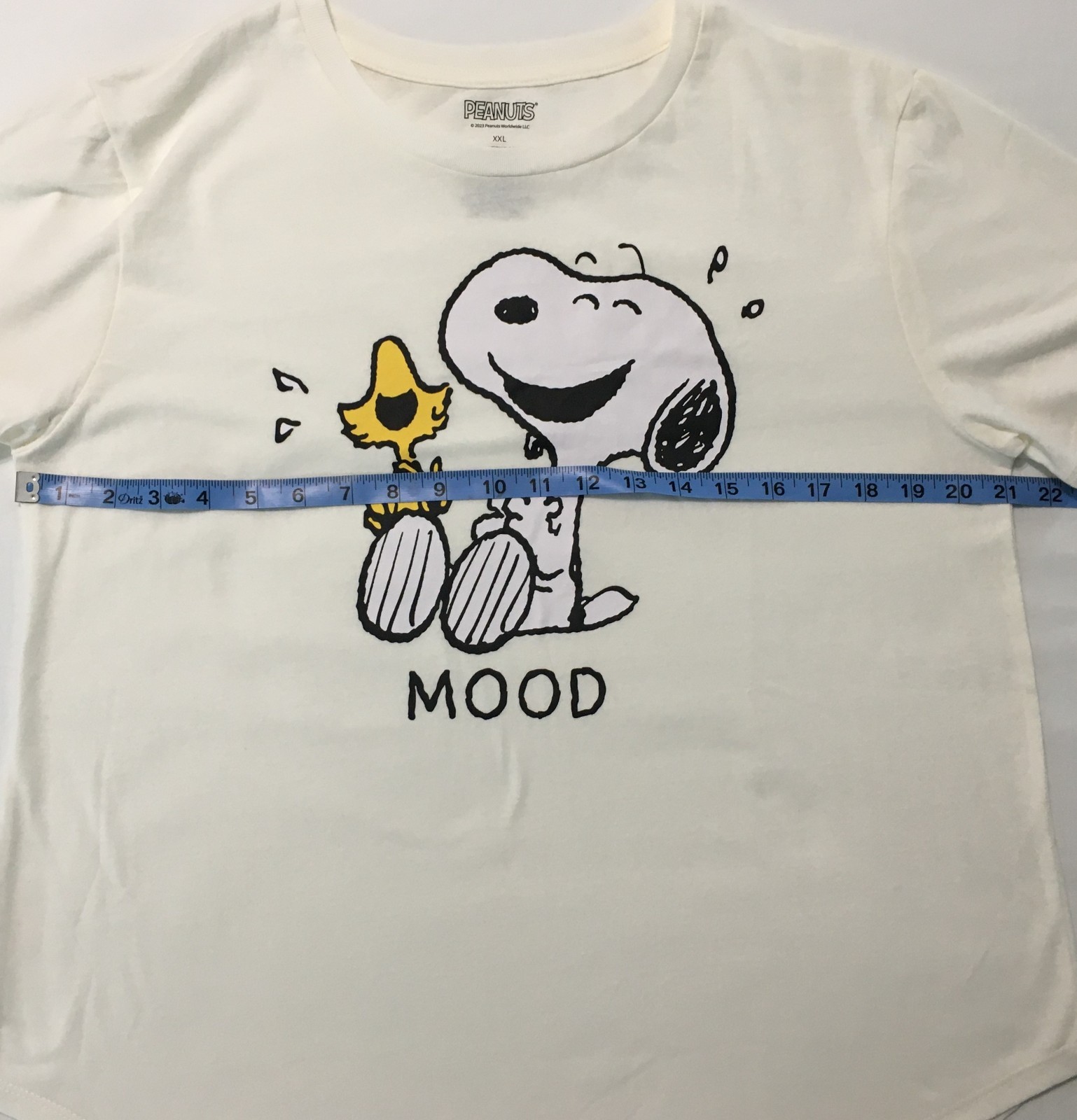 Teen Girls Size XXL Peanuts Snoopy & Woodstock Mood Lt Ivory S/S Tee T-Shirt NWT gallery