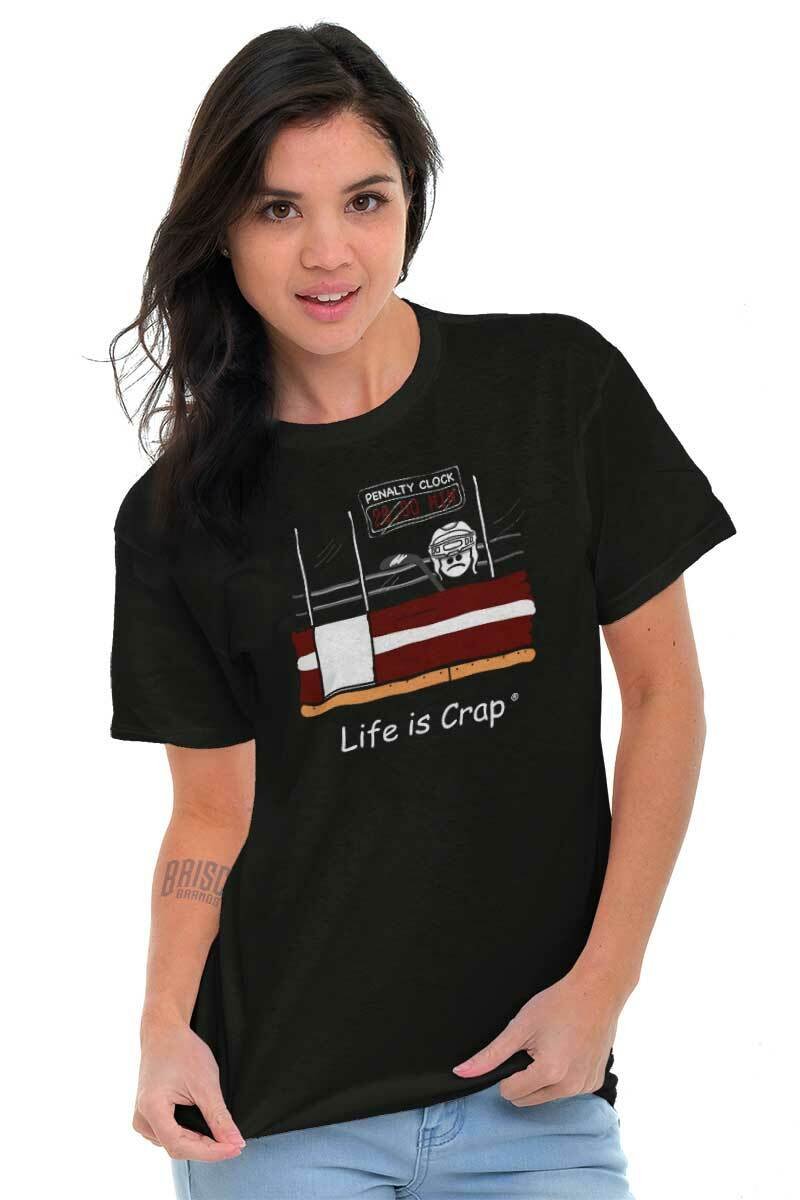 Life is Crap Hockey Penalty Box Sports Gift Mens Short Sleeve Crewneck Tee gallery