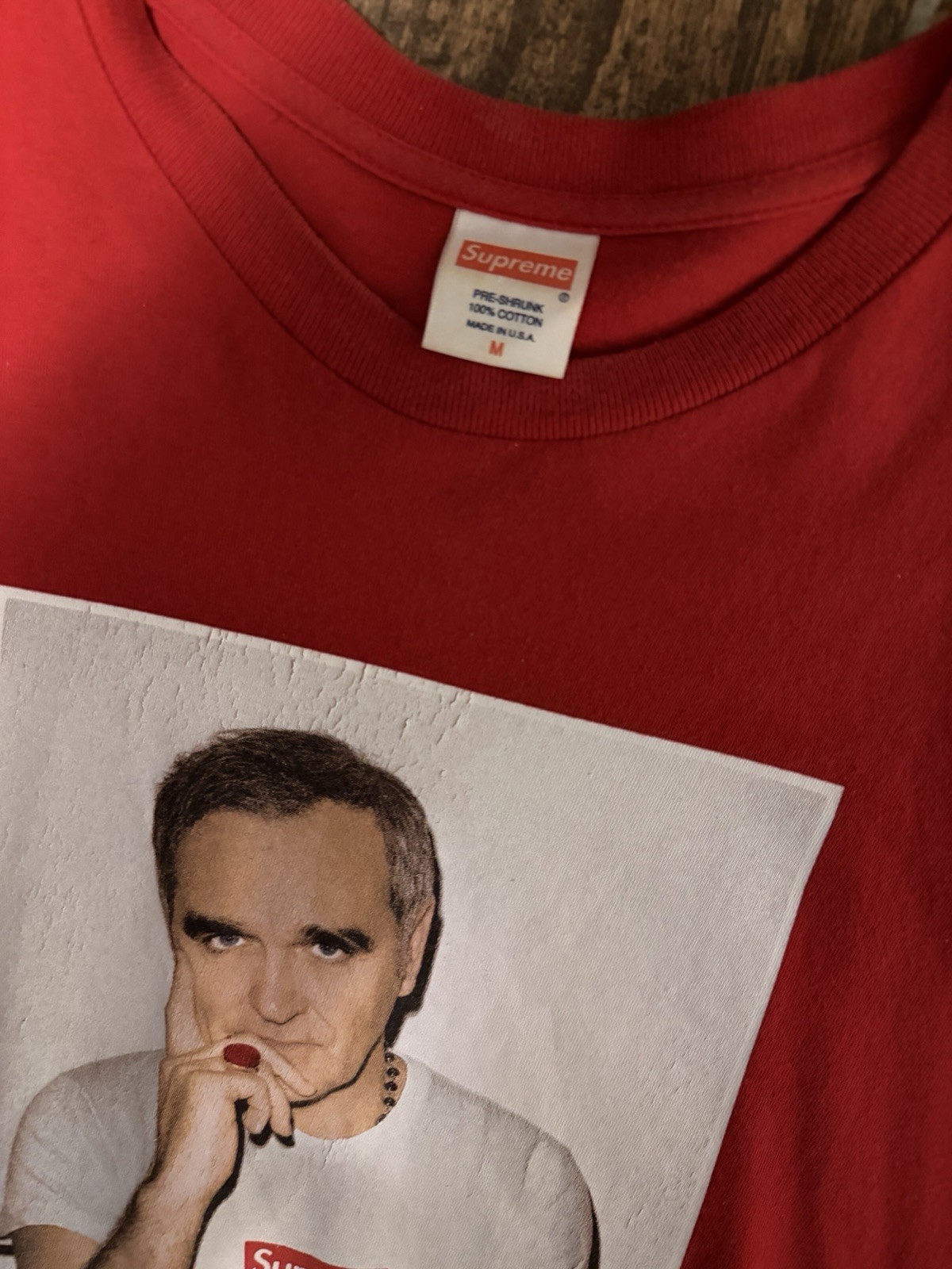 supreme ss16 morissey tee red size medium Rare Vintage Photo gallery