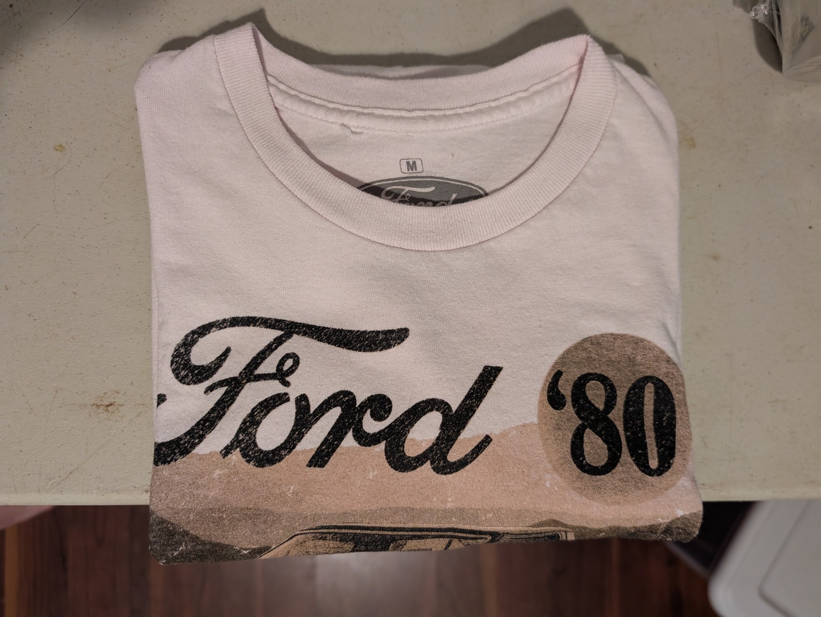 Officially Licensed Ford 80 Ranger Truck Graphic T-Shirt Men's Size Medium Cream gallery