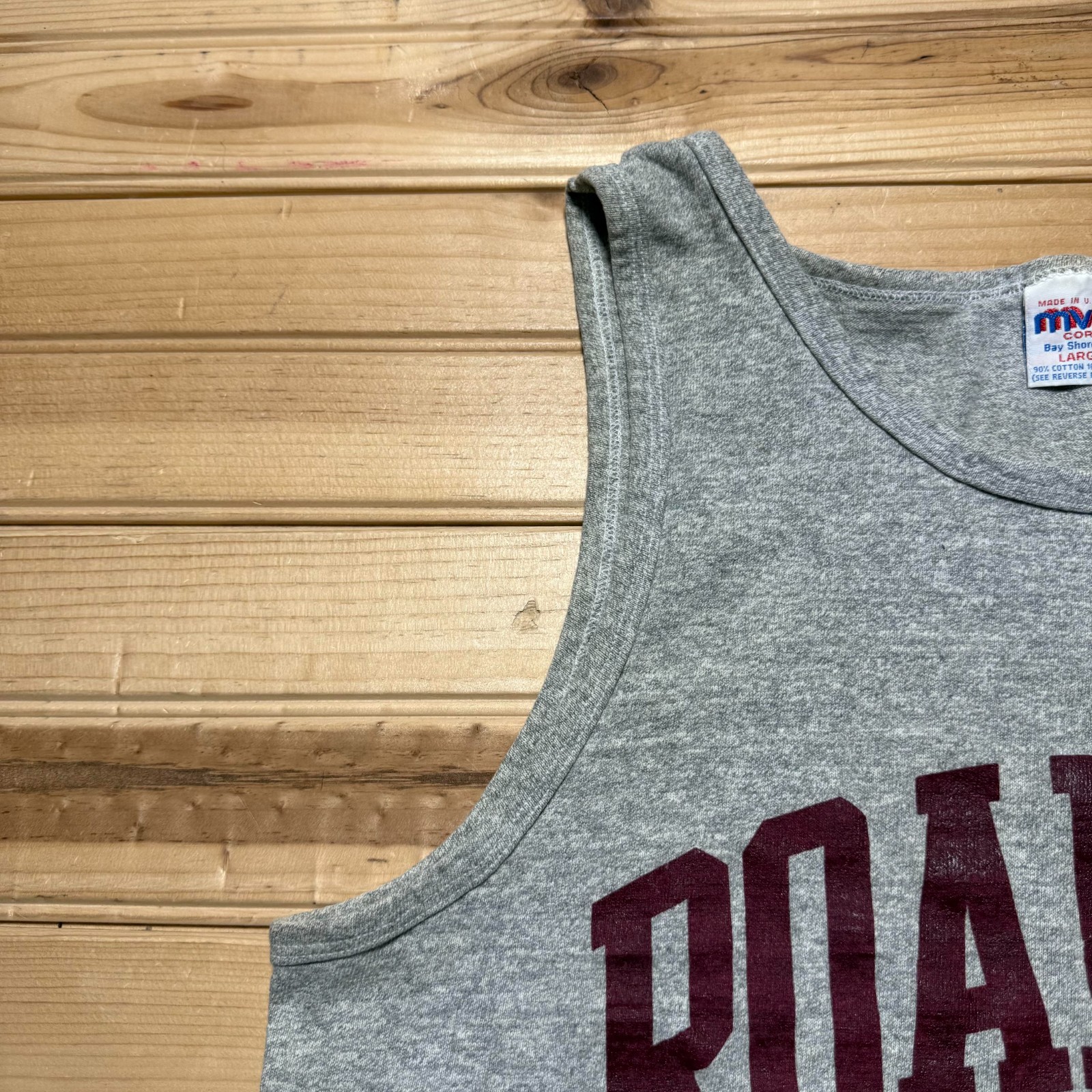 Vintage 80s 90s Roanoke College University Heather Athletic Tank Top USA - Large gallery