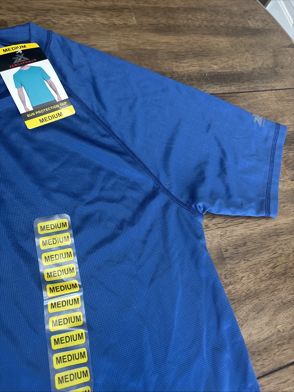 ZeroXposur Men's Medium Quick-Dry UPF 50+ Sun Protection Tee Blue NWT NEW gallery