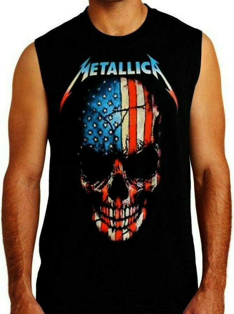 METALLICA AMERICAN SKULL PUNK ROCK Band Muscle Shirt (multiple colors) gallery