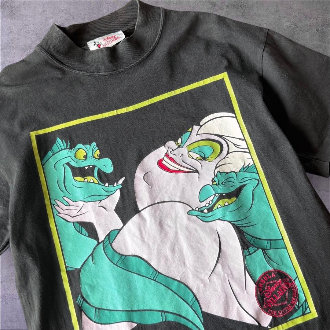 Vintage Disney Ursula Villains T-Shirt 90s USA SM Rare Tee 51cm Used gallery