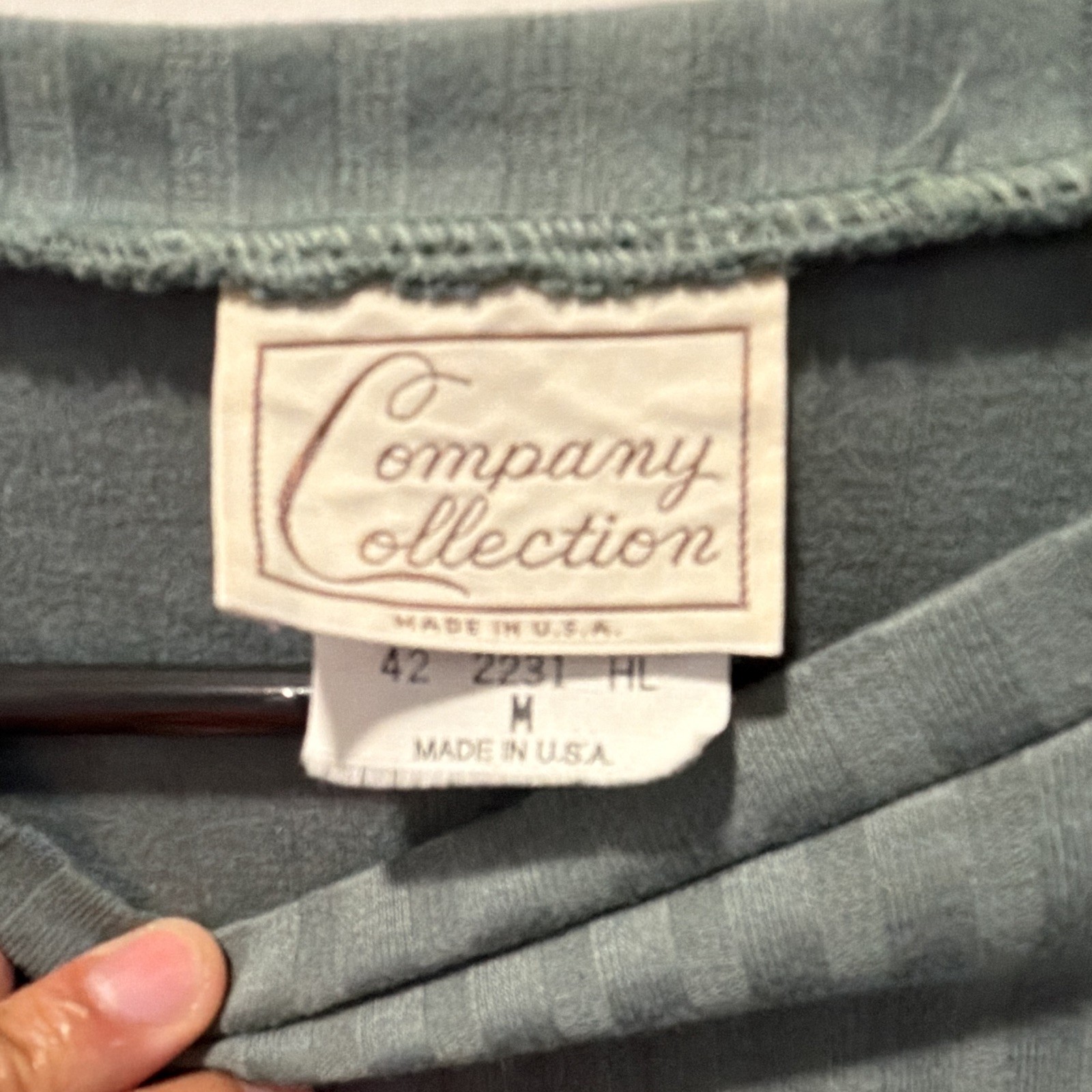 Company Collection Green Ribbed Knit Crew Neck Short Sleeve T-Shirt, M gallery