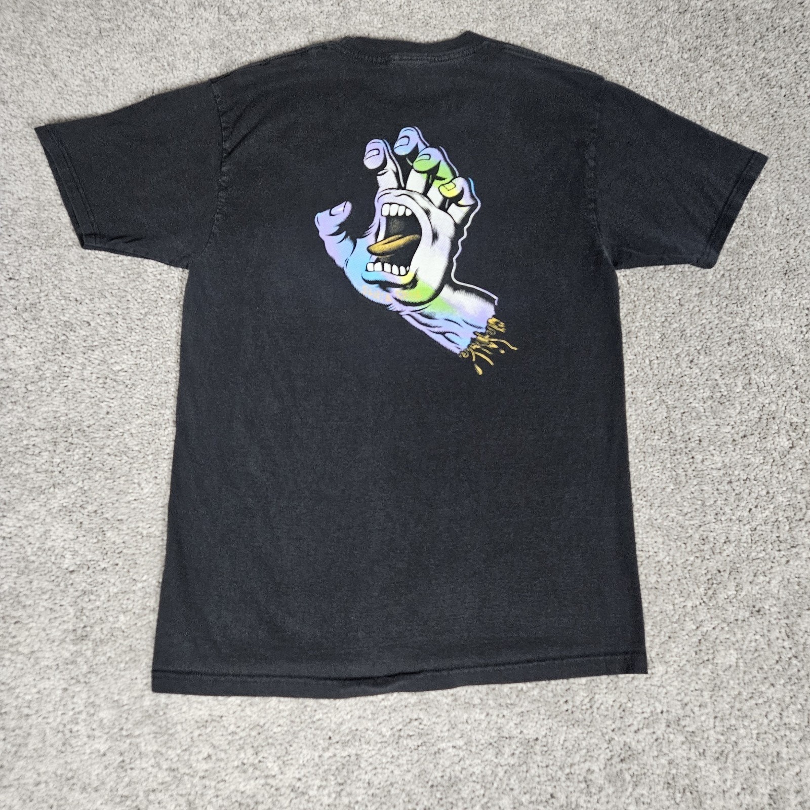 Santa Cruz Shirt Mens Medium Black T-Shirt Skateboards Screaming Hand Skater