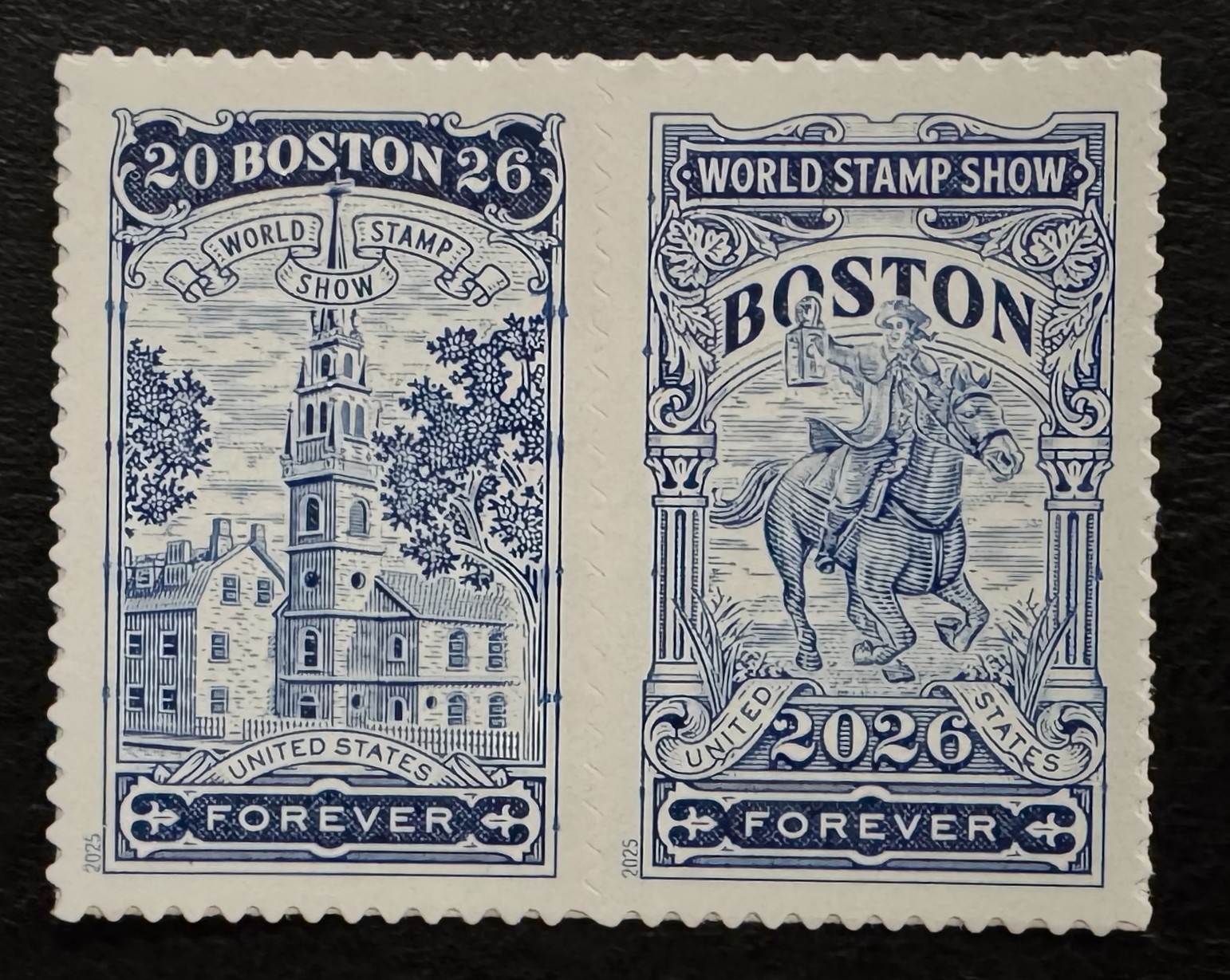 2025 #6029-30, Forever, BOSTON WORLD STAMP SHOW – MNH – Horizontal Attached Pair