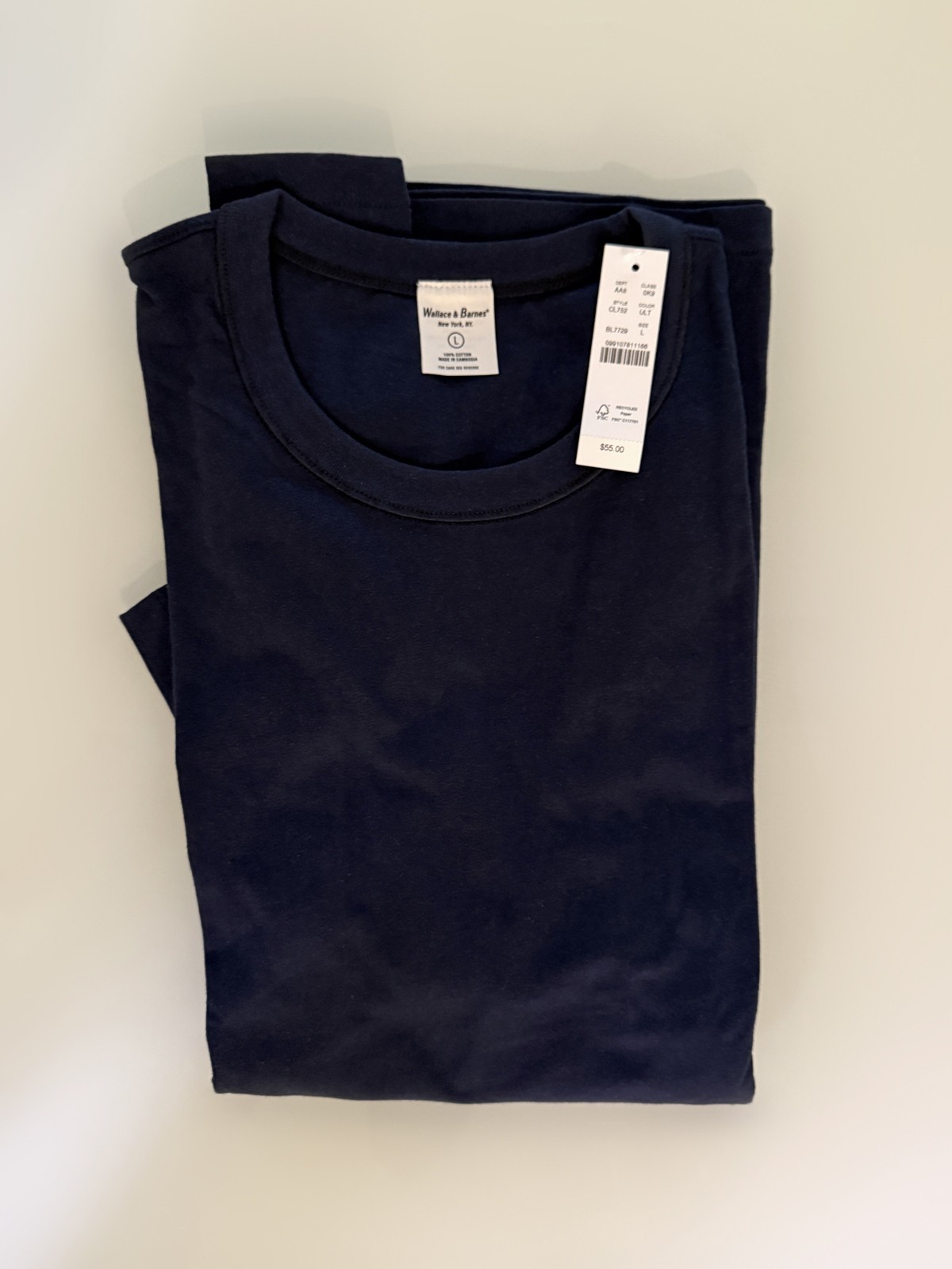 NWT - J. CREW Wallace & Barnes Heritage-Weight Cotton T-Shirt, Blue Sz L - $55 gallery